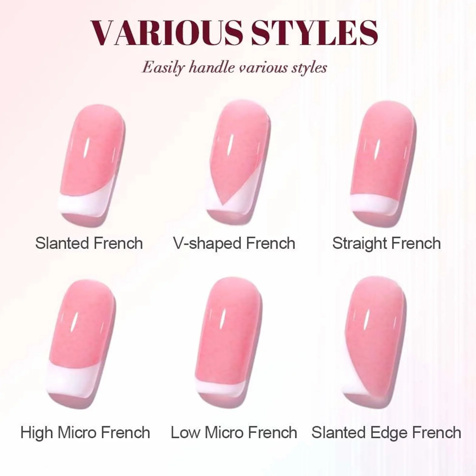 Sellos de Silicona Transparente para Uñas Francesa, Herramientas de Estampado de Manicura en Relieve