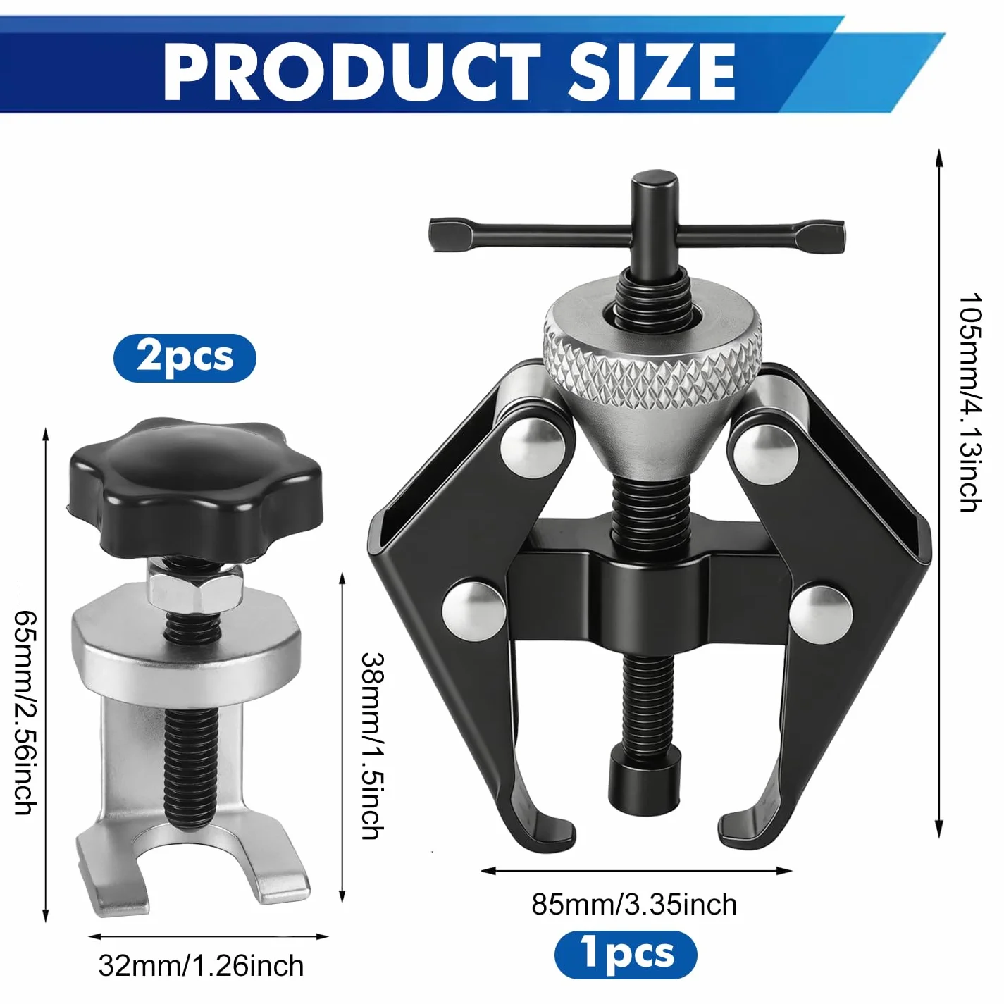 YiliYa 3 Piezas Extractores para Brazo de Limpiaparabrisas,Extractor de Terminales de Batería Extractor de Cojinetes Herramienta de Extracción de Brazo