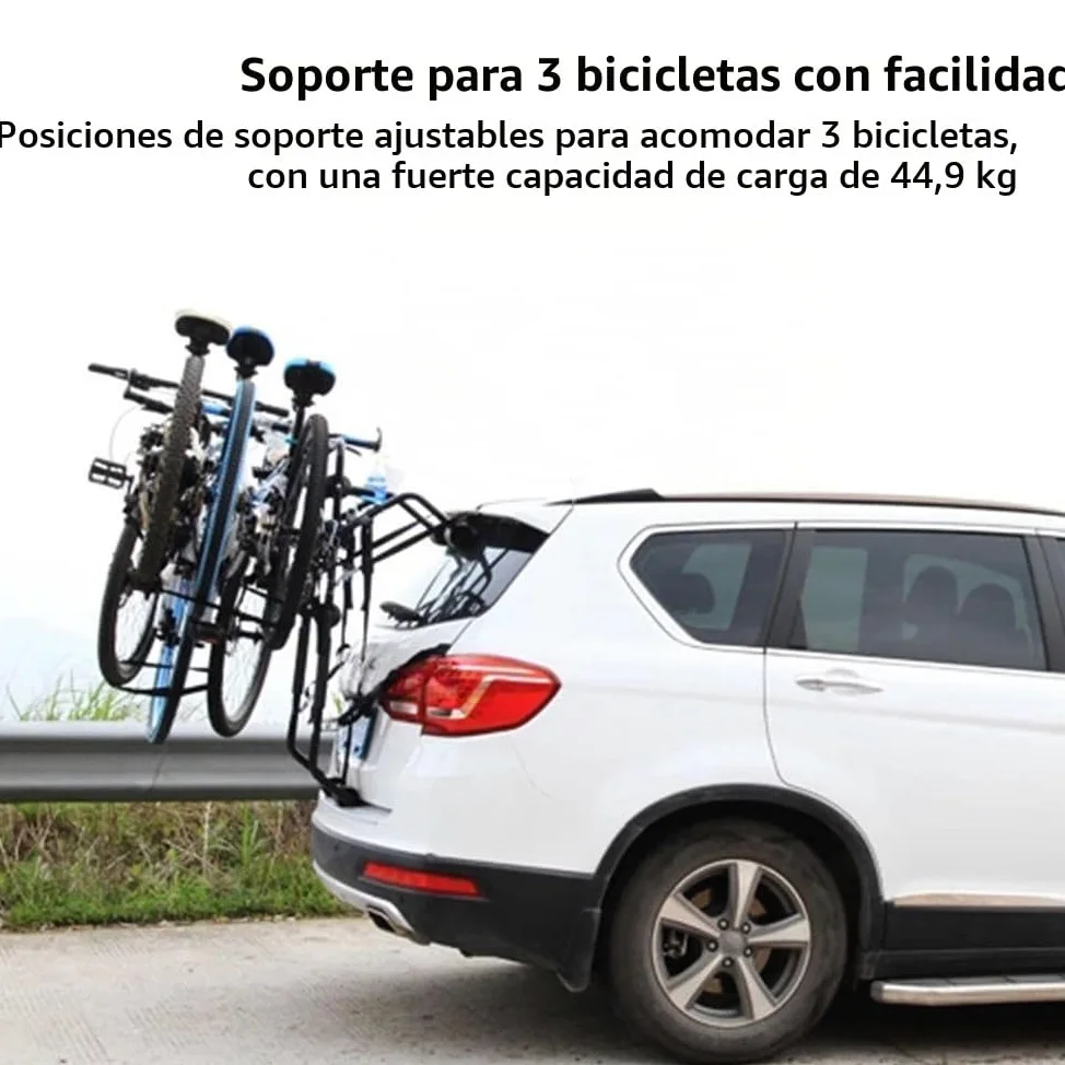 Portabicicletas para Montaje en Maletero, Soporte para 3 Bicicletas, portaequipajes Trasero para Coche de Alta Resistencia, Compatible con Camiones, SUV, minivans