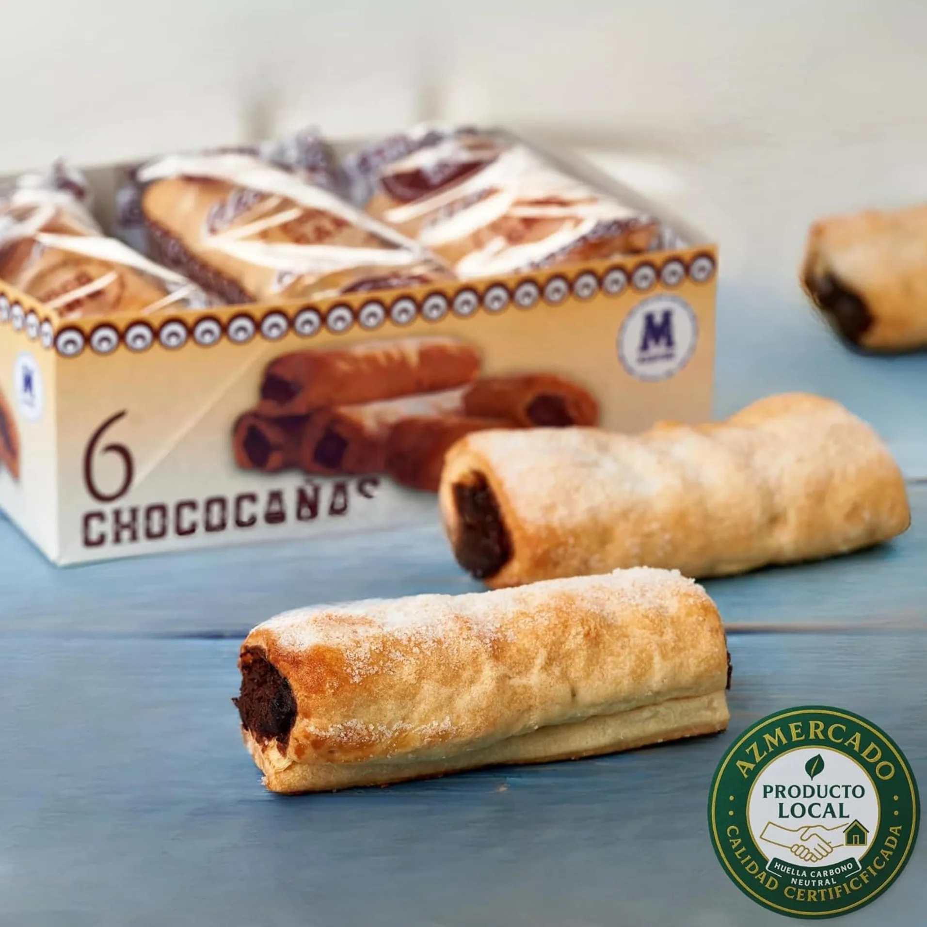 Chococañas Maritoñi Granada Hojaldre Relleno Crema Chocolate Artesano Pack 18 Uds