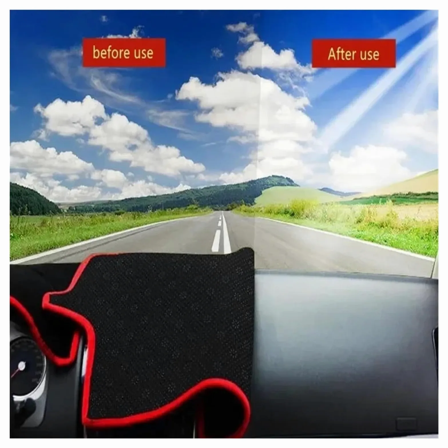 Fundas salpicadero para Mazda 3 para M3 para BL 2009-2013 Cubierta para Tablero Automóvil Tapete Antideslizante Tapete Tablero Protector Solar Accesorios para Automóvil(LHD Black)