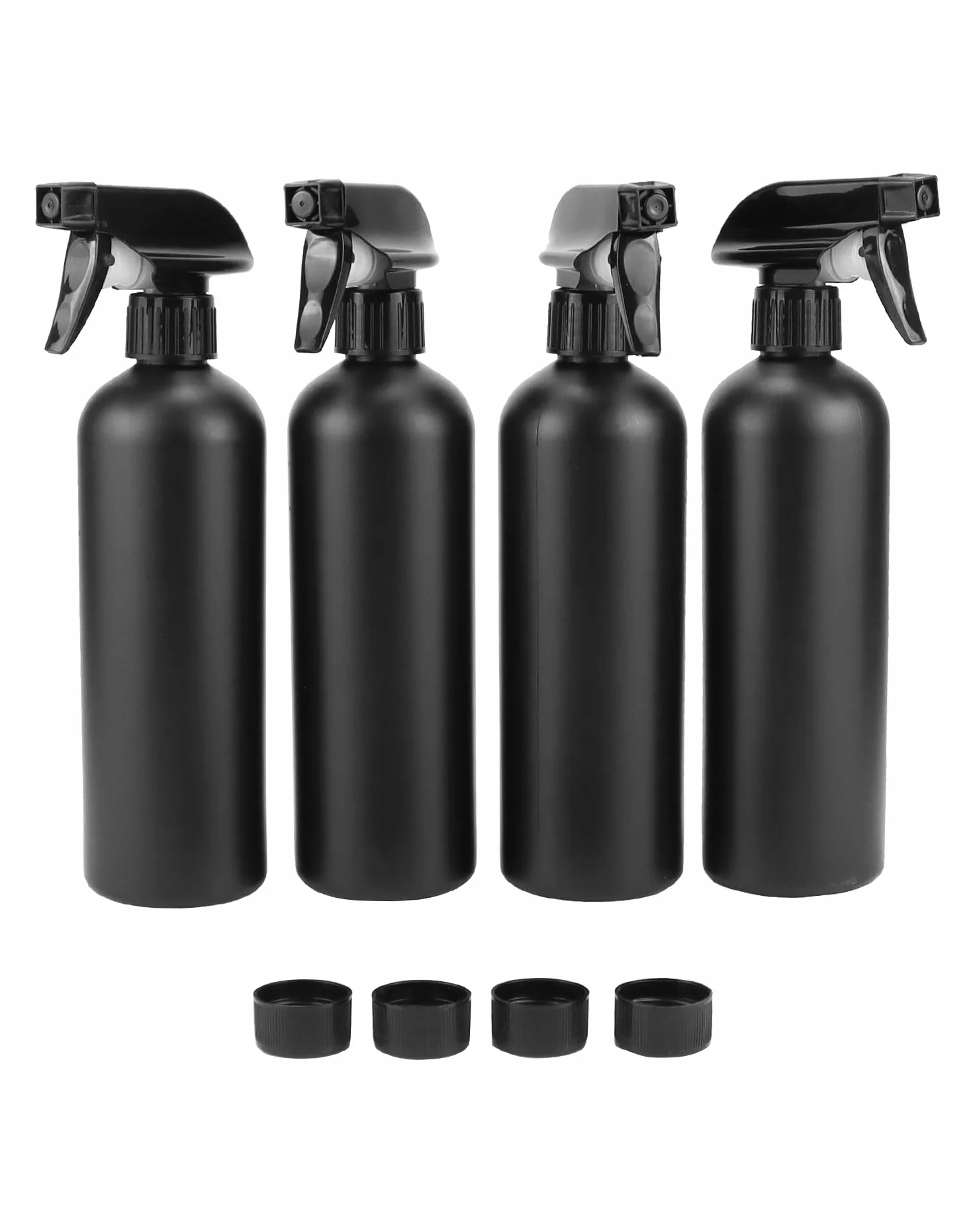 QWORK 4PCS 500 ml botellas spray negro peluquería plantas limpieza