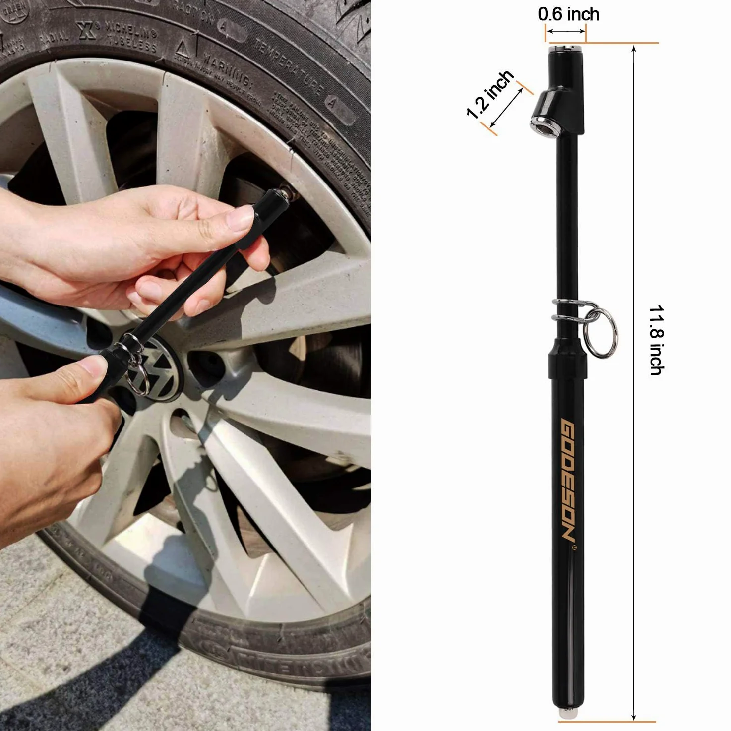 GODESON Medidor de presión de neumáticos de doble cabeza, medidor de neumáticos de alta resistencia, rango de 10 a 150 psi, doble cabeza para camión medidor de presión de aire (paquete de 12)