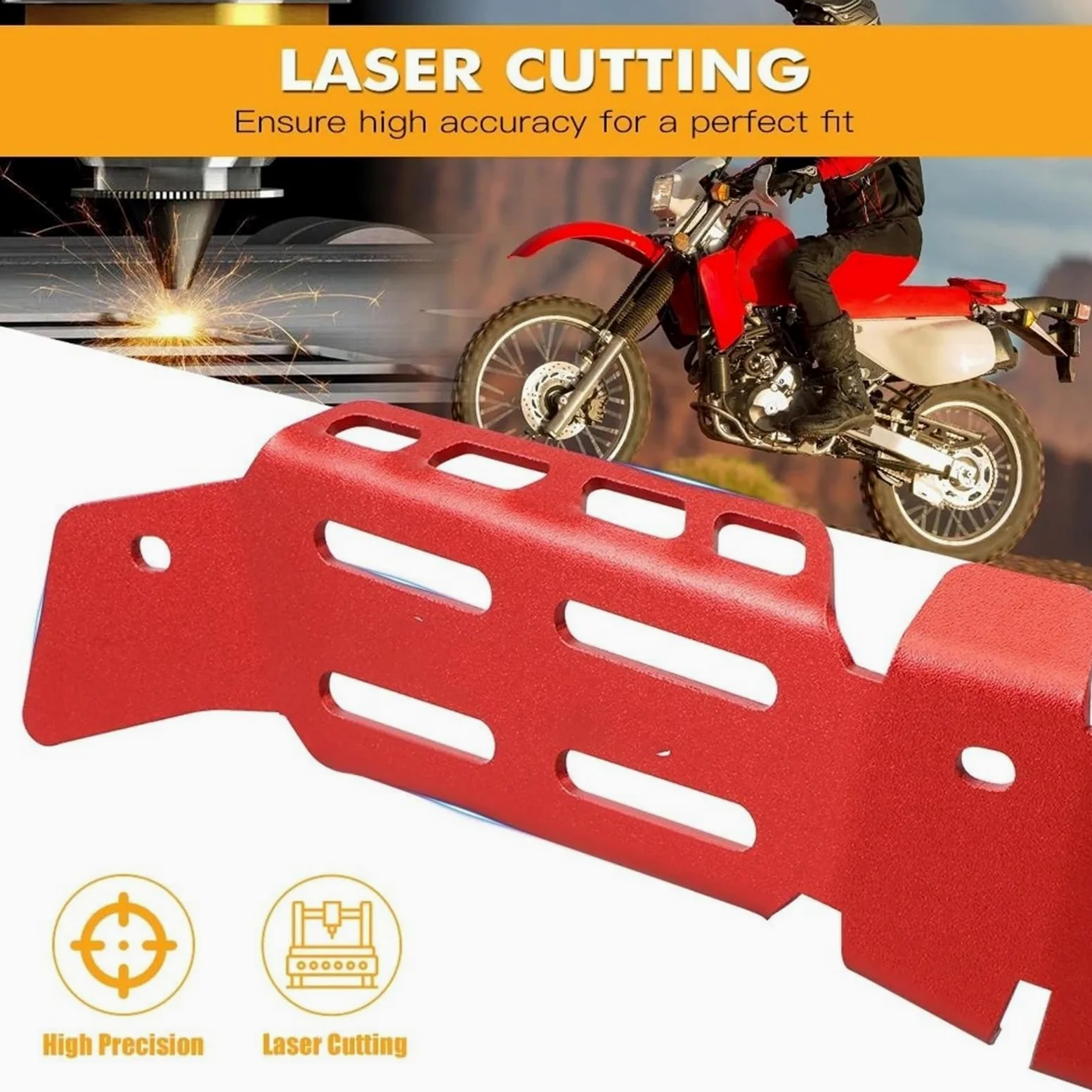 Protector de Escape Protector de Tubo de Escape de Aluminio para Motocicleta, Protector térmico, Compatible con Honda XR650L (1993-2024) Deflectores de Calor para Escape(Red)