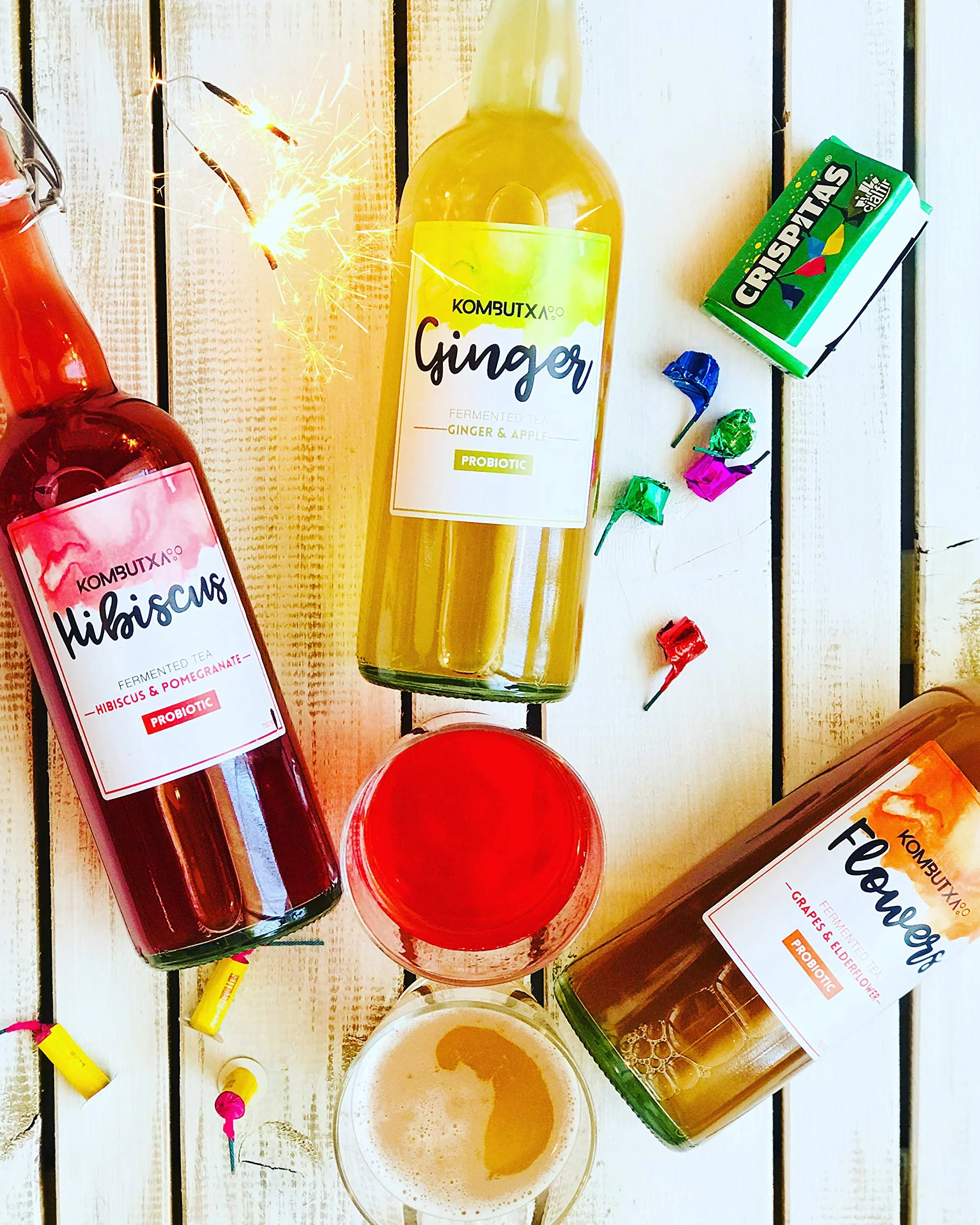 Mūn Ferments Té Kombucha Pack Ginger Hibiscus 6x750ml Bebida Ecológica Bio Fermentada Con Probióticos Naturales