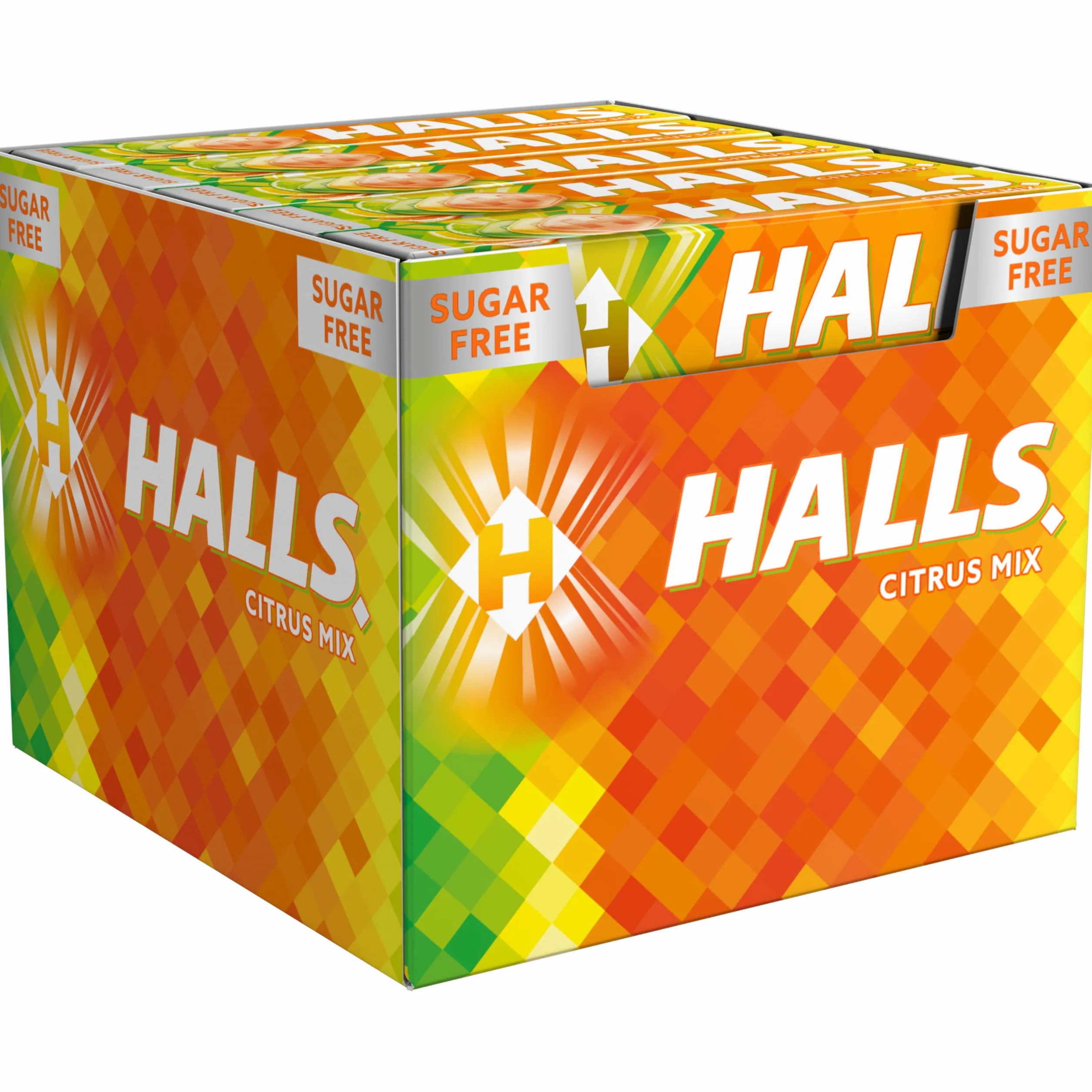 Halls Citrus Mix Caramelo Sin Azúcar Caja 20 Sticks 32 g