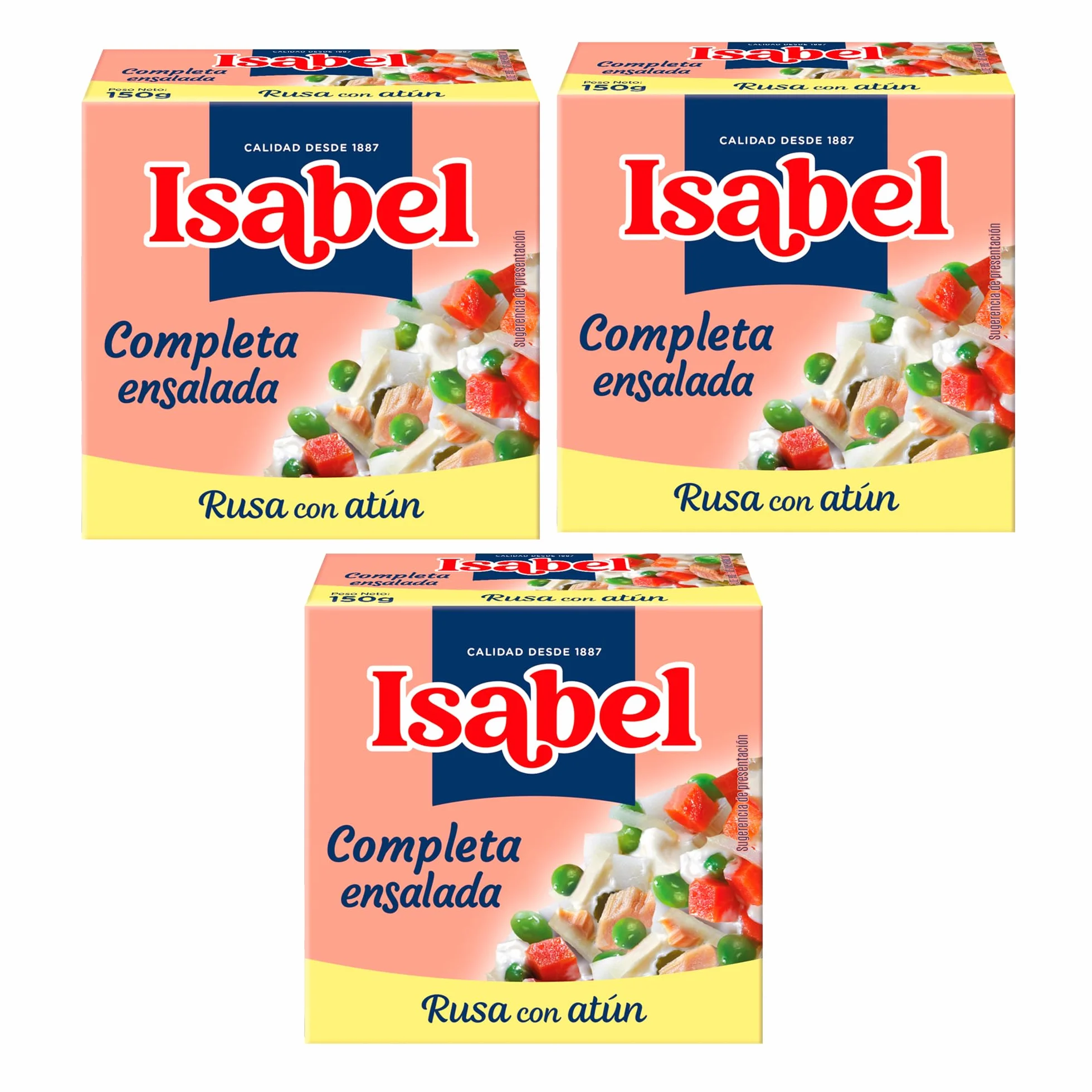 Isabel ensalada rusa con atún, 3 latas de 150g