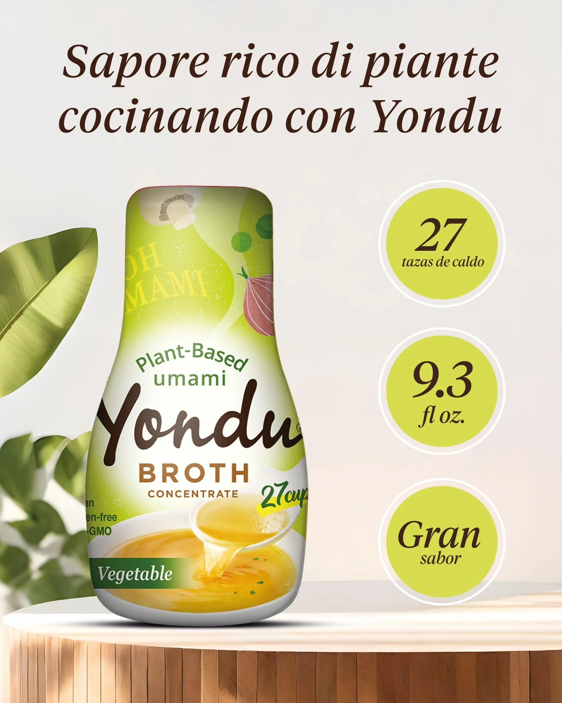 Yondu Concentrado de Caldo Vegetal 275ml - Salsa Vegetariana a Base de Plantas