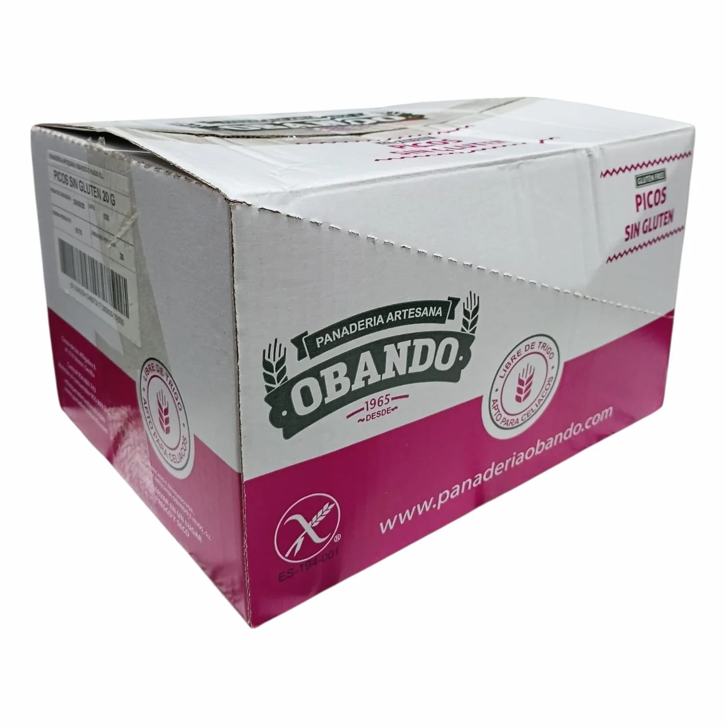 Picos de Pan Sin Gluten Artesanales Obando Pack 25 x 20 g Crujientes