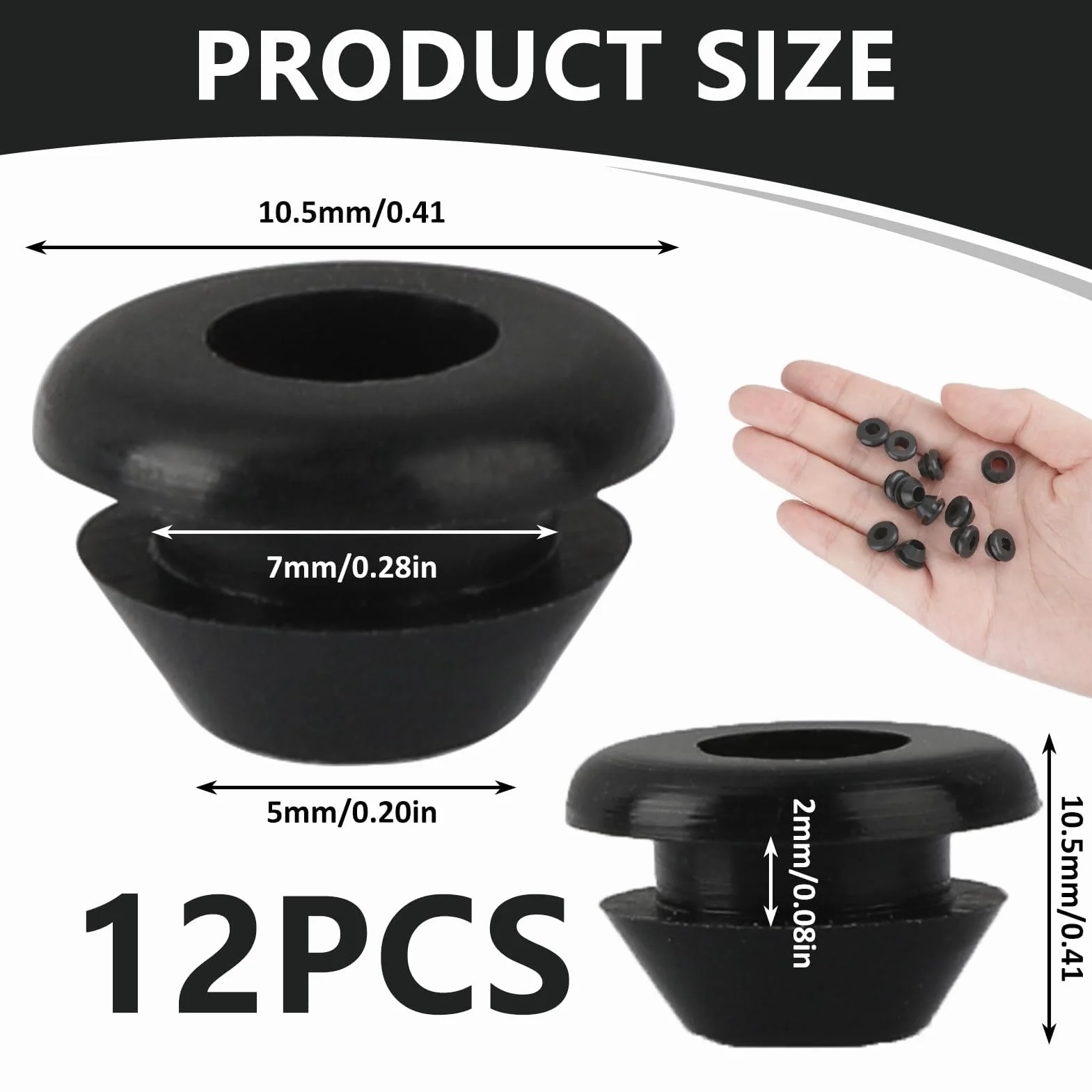 12 Piezas de Conductos de Goma, Gomas de Soporte para Hornillos Pies de Goma Pasacables de Goma de Protección para Hornillos de Autocaravanas Compatibles con Barras de 5 mm de Dometic Thetford