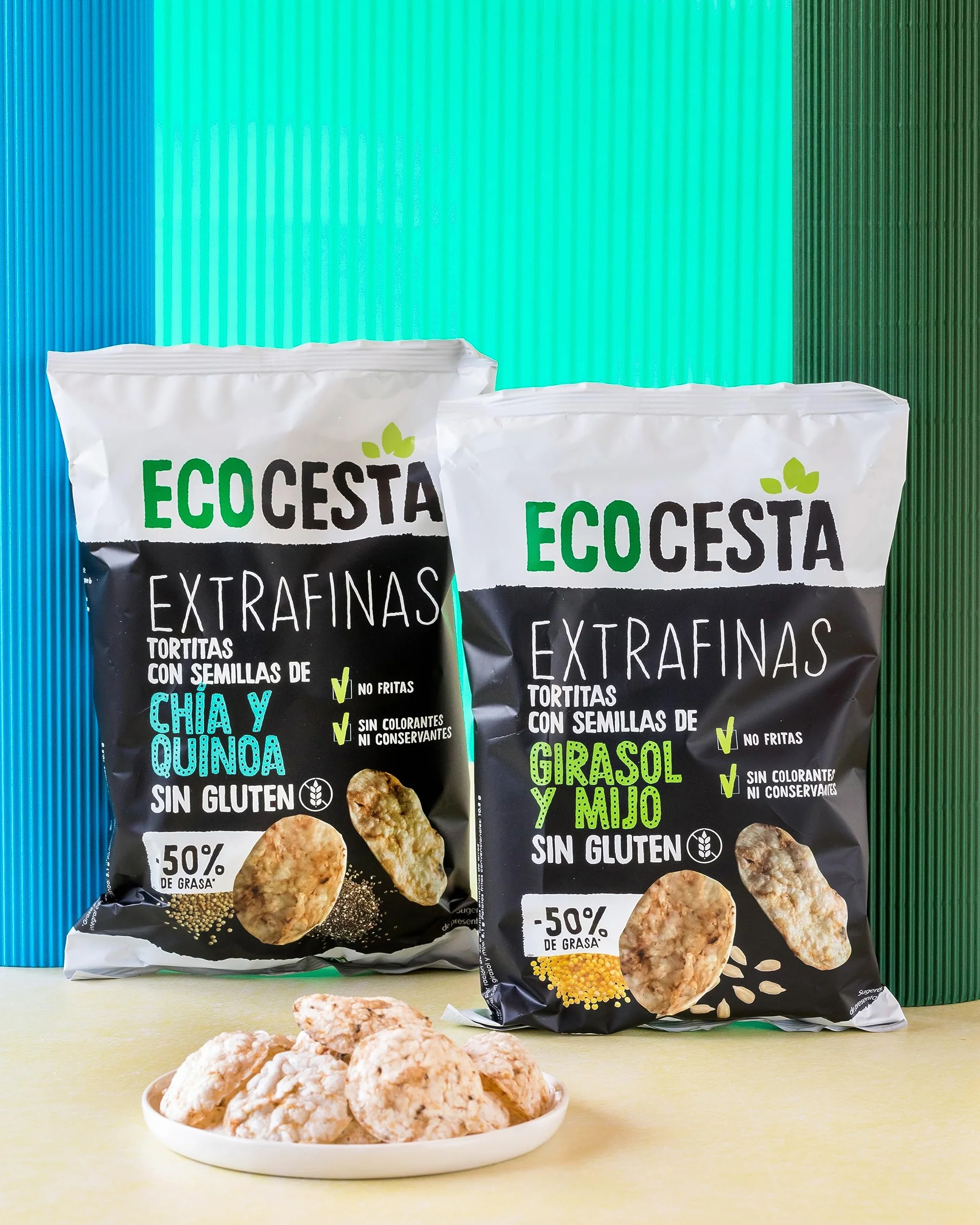 Tortitas de Arroz Integral Extrafinas con Chía y Quinoa BIO Pack 10 x 60 g