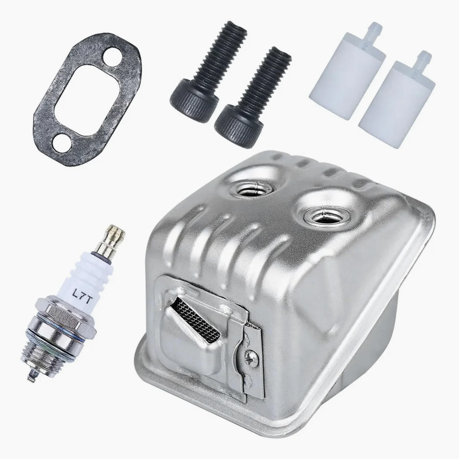 Kit de Filtro de Combustible de Tornillo silenciador Apto for H-usqvarn 450 445 445e W bujía repuestos de Motosierra de Gasolina 544147702