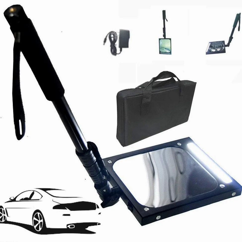 Espejo de inspección de Bajos de vehículos Home Care - con luz LED, Espejo de inspección de Bajos - Mango retráctil Ajustable, Equipo Visual para vehículos, Recargable,