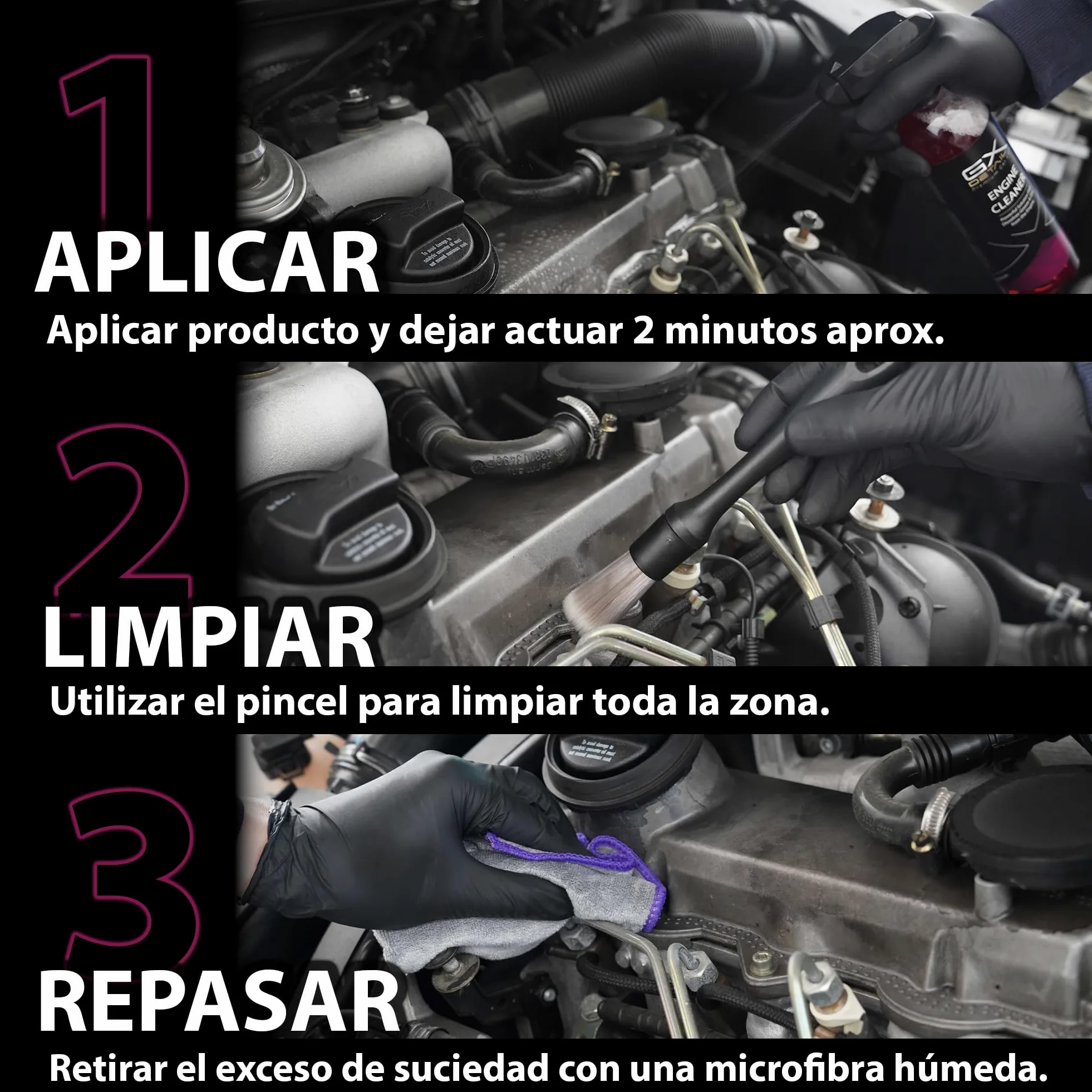 GxDetail Limpia Motores Premium para Coche 5 Litros – Desengrasante Potente y Seguro – Elimina Grasa, Aceite y Suciedad – Protección y Brillo Profesional – Fácil Aplicación.