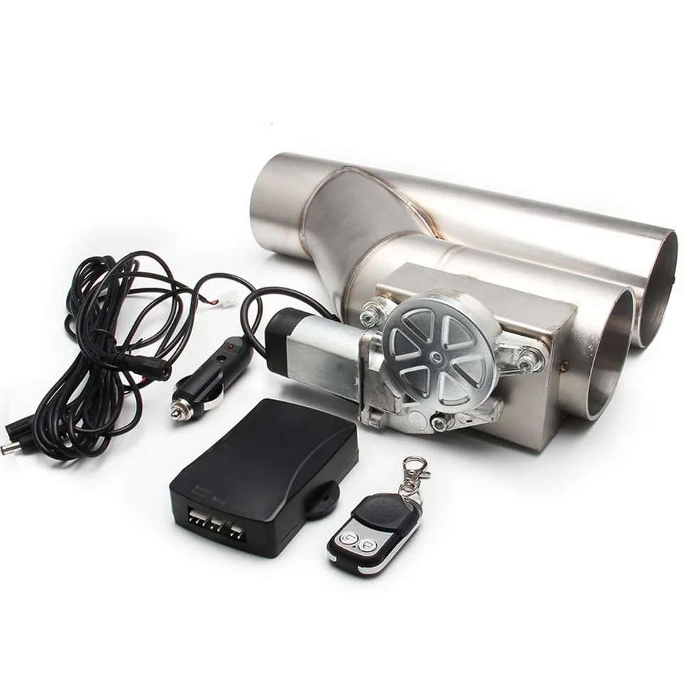 Válvula de Escape Universal Tipo y de 2,5 Pulgadas y 63 mm para Coche, con Doble Corte Eléctrico y Variable.