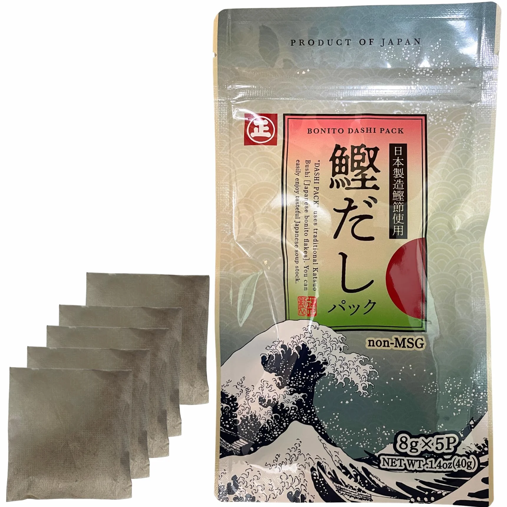 Paquete de caldo Tastrip Dashi – Base para sopa japonesa 8 g × 5 paquetes Sin glutamato monosódico umami bonito seco japonés