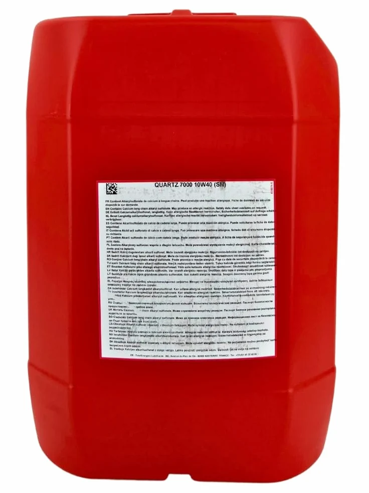 TotalEnergies Aceite de motor 10W-40 Quartz aceite parcialmente sintético ACEA A3/B4 API CF API SN 7000 20L Compatible con PEUGEOT 208 I Hatchback CA, CC, TOYOTA AYGO WNB1, KGB1, NISSAN, KIA RIO III