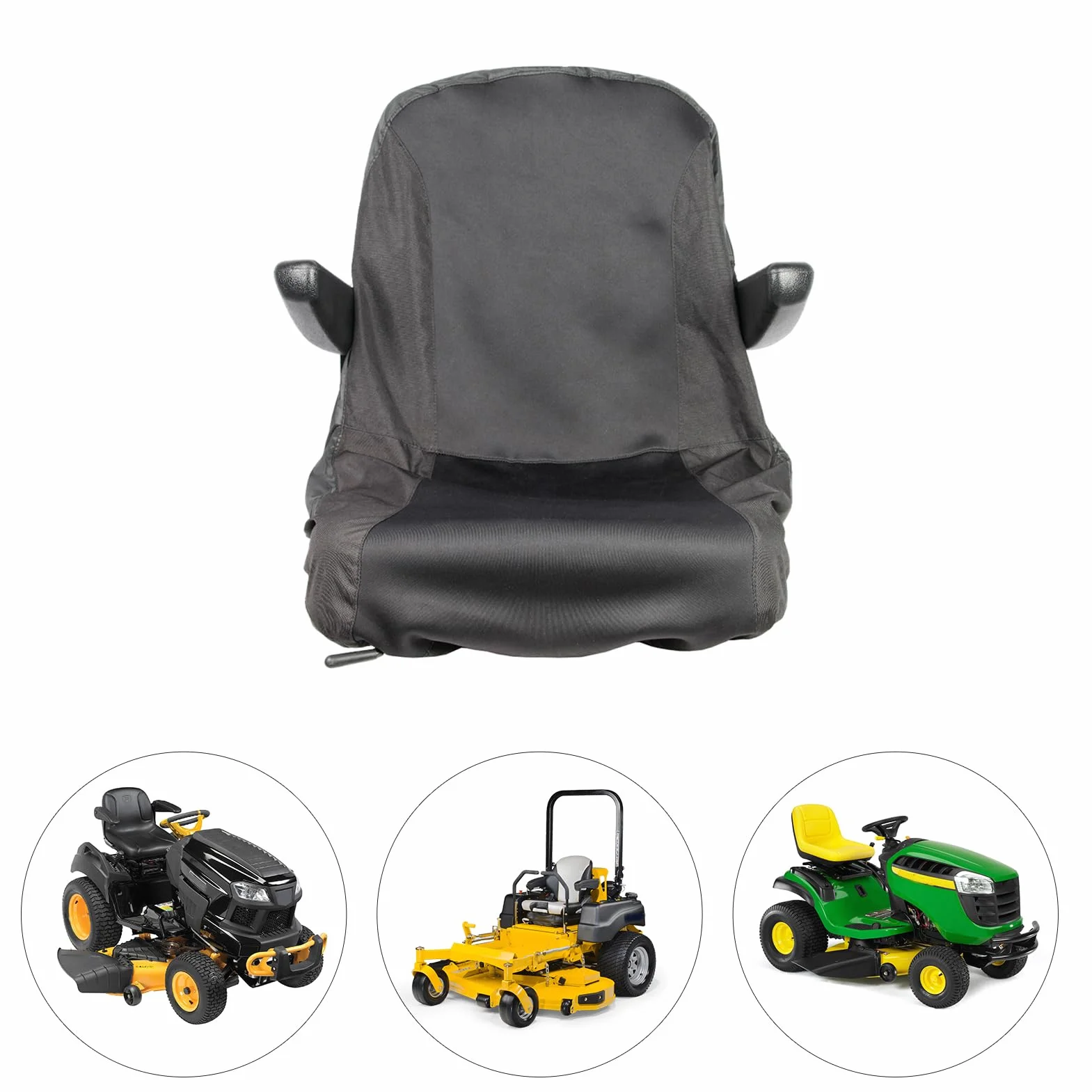 Funda de asiento para tractor, Funda de asiento para cortacésped, Funda de asiento impermeable para tractores, Funda de asiento para tractor de jardín con 2 bolsillos de almacenamiento, tamaño