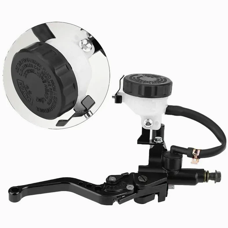 For Piezas De Motocicleta Dirt Pit Bike 250cc-500cc | Cilindro maestro hidráulico de palanca de bomba de embrague de freno de aluminio CNC Universal de 7/8 "22mm(Black)