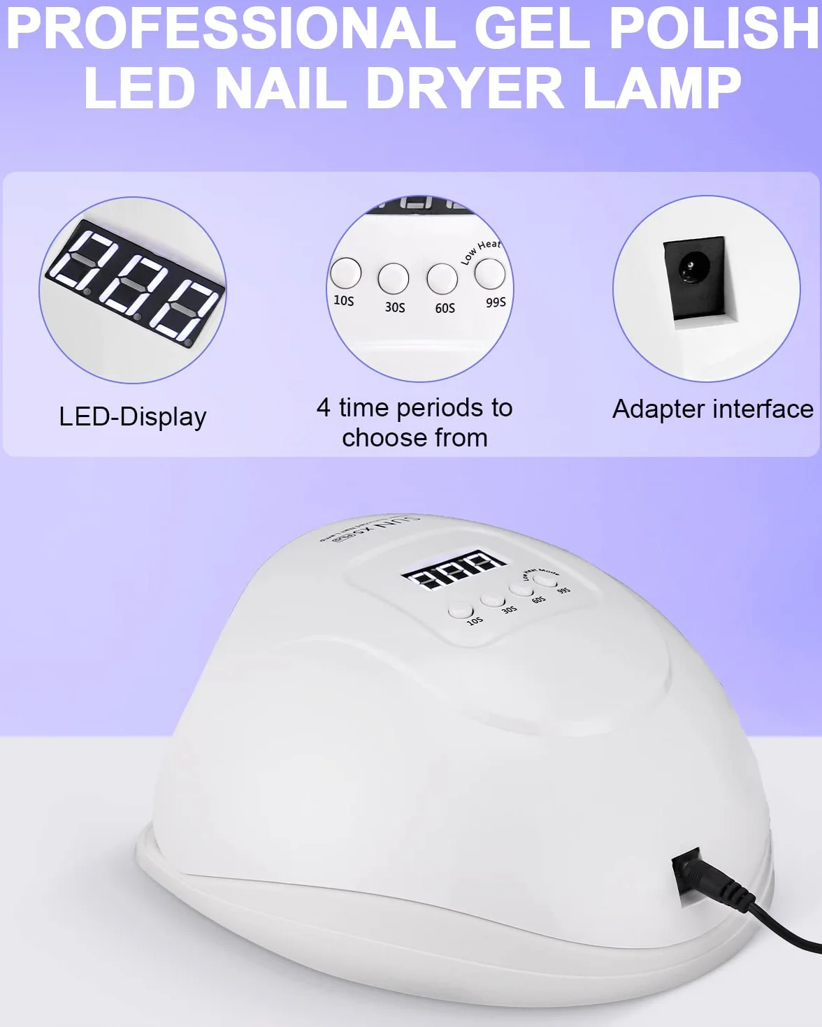 Lampara LED Uñas 168W Secador de Uñas UV Profesional con Sensor Automatico 4 Temporizadores