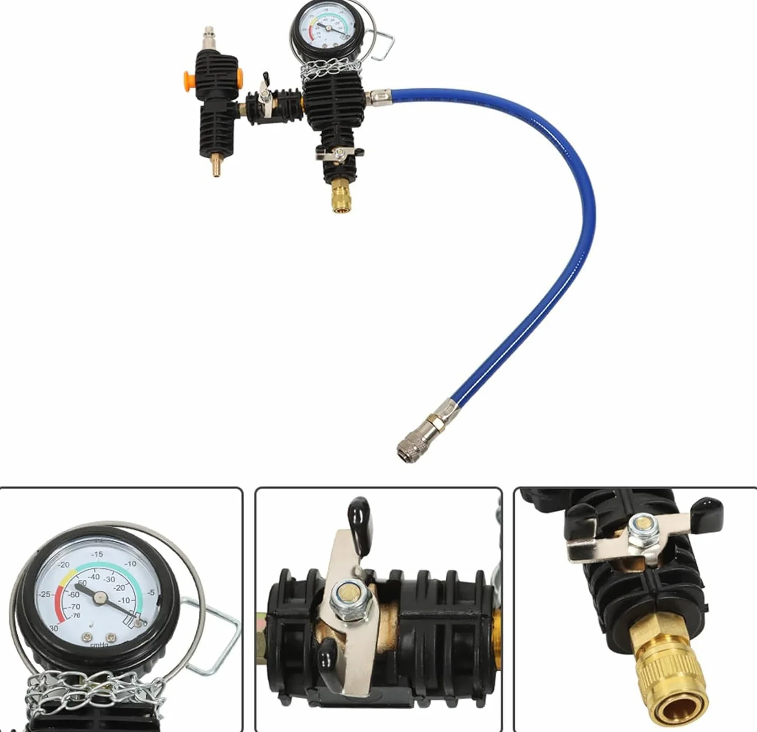 Kit de probador de presión de refrigerante, kit de probador de presión de radiador, kit de herramientas maestras de probador de sistema de refrigeración por vacío, se adapta a la mayoría de