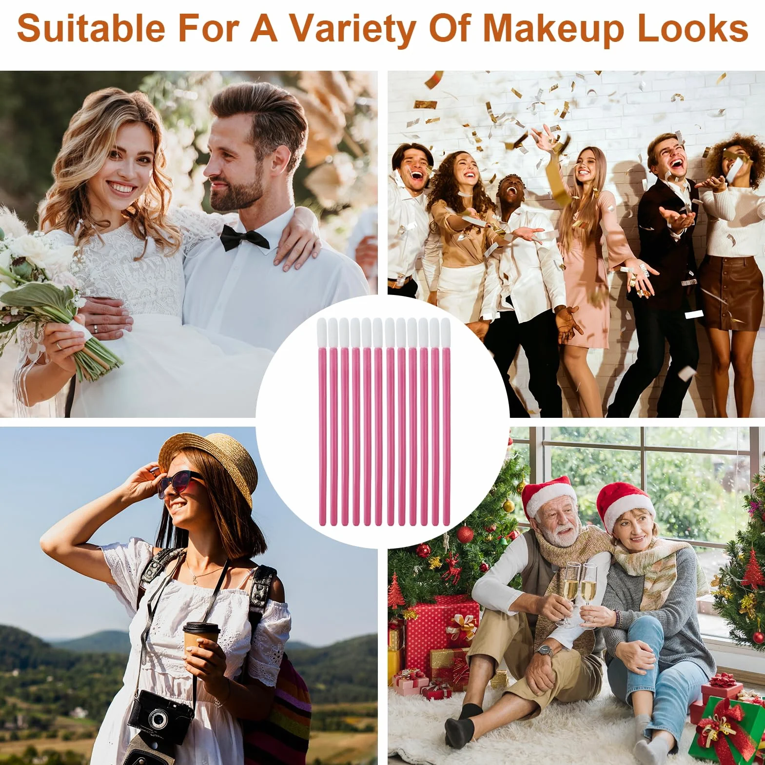 Pinceles desechables para labios aplicador de pintalabios corrector
