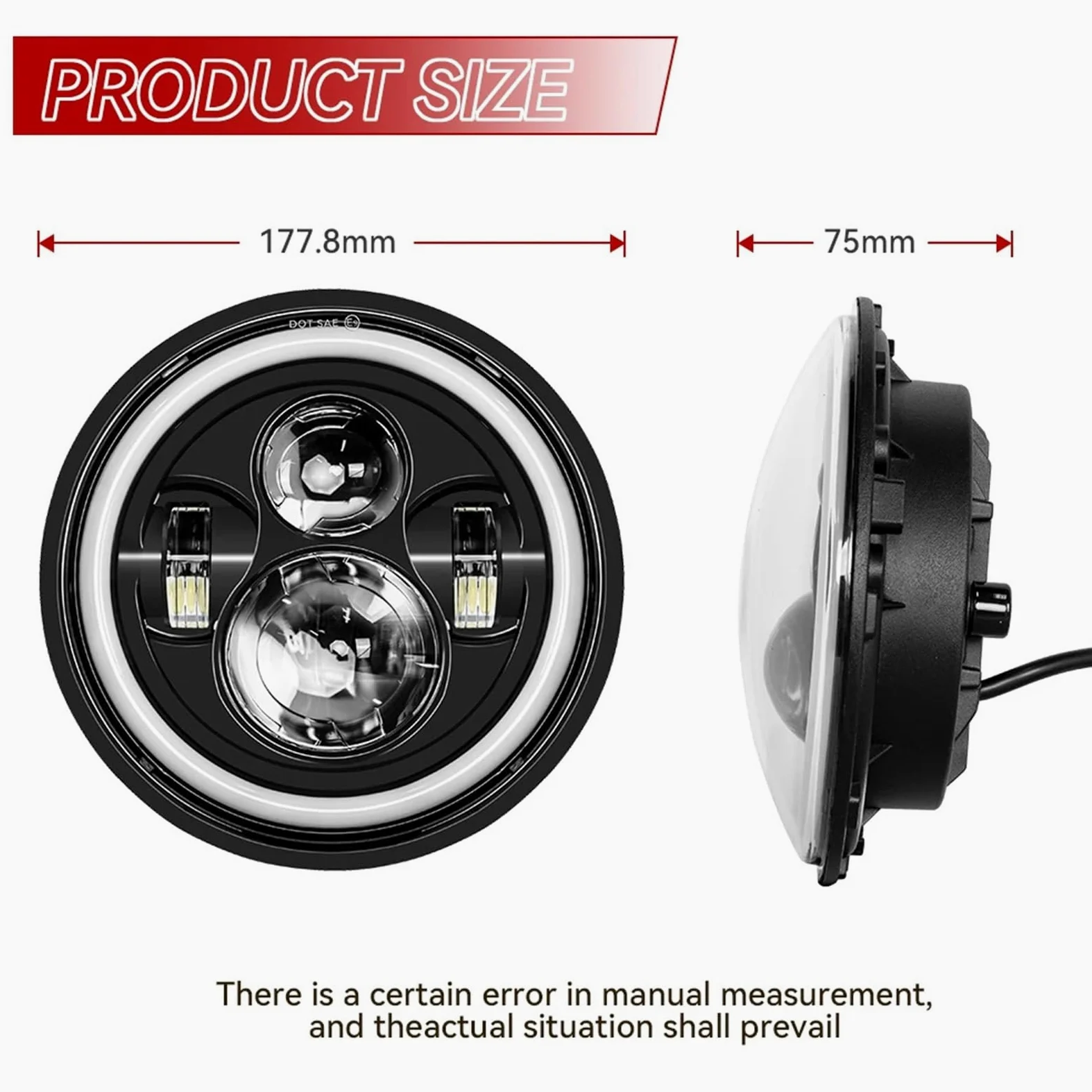Bombilla para coche Compatible con Wrangler JK TJ Compatible con Hummer H1 H2 2 uds. Faros LED redondos de 7 pulgadas accesorios para coche Bombilla Coche