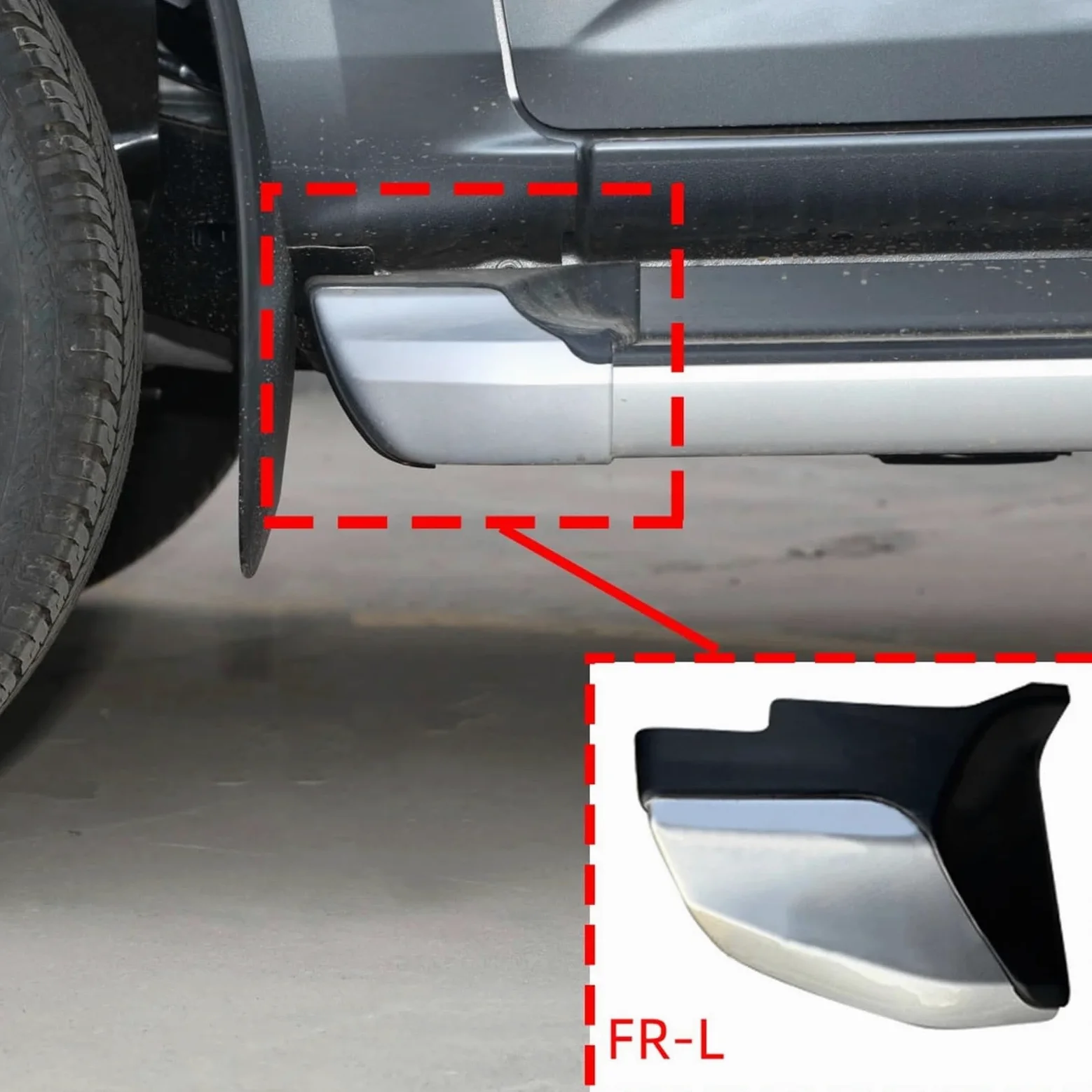 pedal pie Tapa de estribo lateral para puerta de coche, compatible con ISUZU D-MAX D MAX RG 2021-2024, accesorios para estribos.(Silver Front Right)