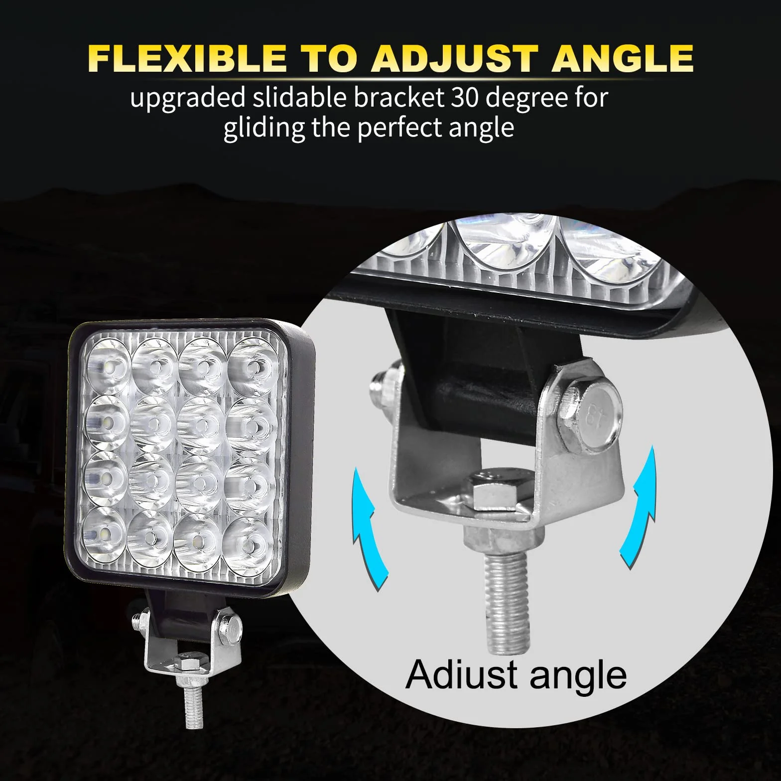 AUXTINGS 3.5 cala 9 cm 48W mini Faro de trabajo LED Spot 6000K IP67 Impermeable 12V 24V para off road camión coche ATV 4x4 tractor moto 2 piezas