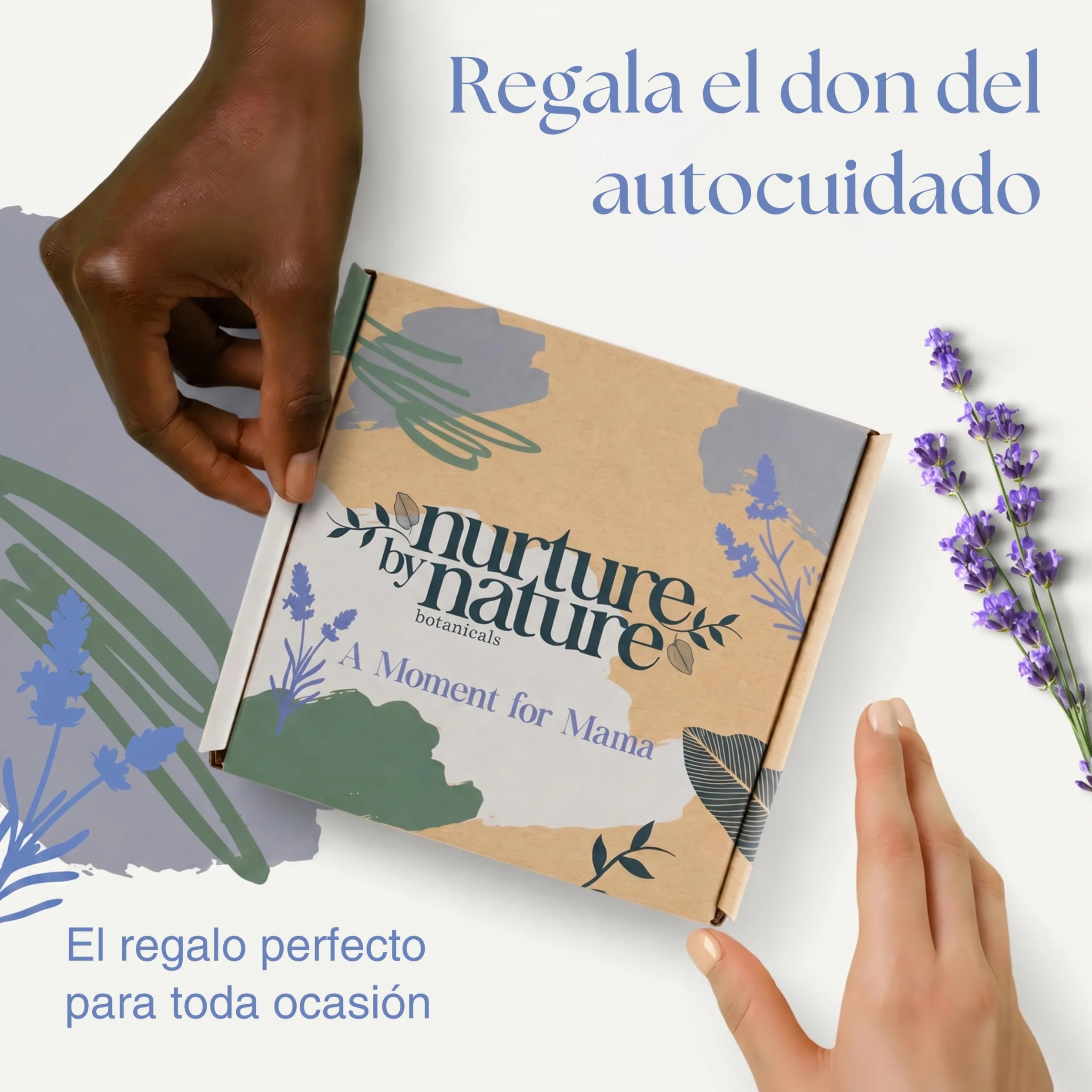 Nurture by Nature Regalos para mamá Manteca corporal Aceite de ducha Roll-on aceite esencial Sales de baño Epsom Máscara de seda para ojos Embarazo