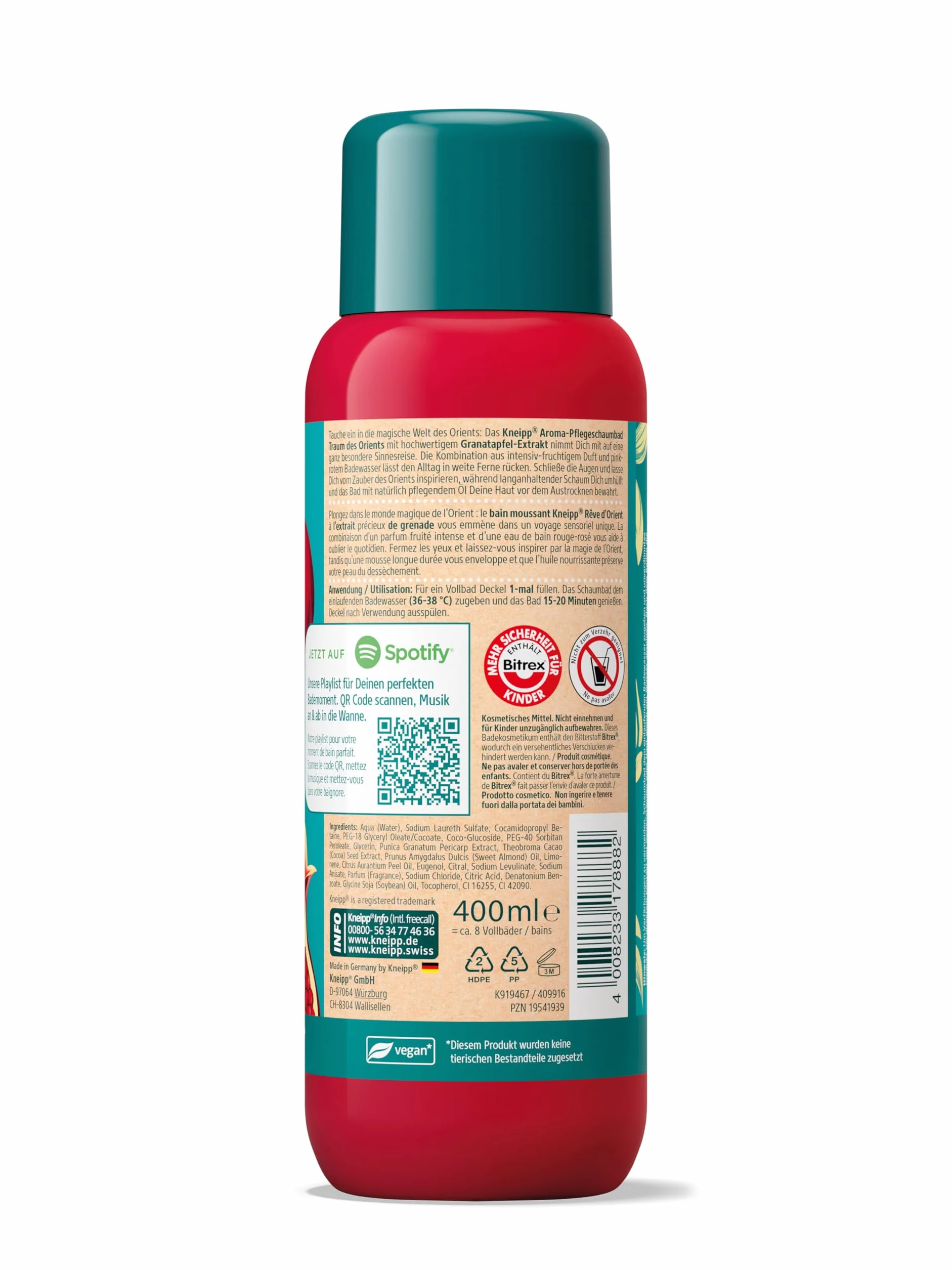 Kneipp Baño de espuma aromática Sueño del Oriente 400 ml