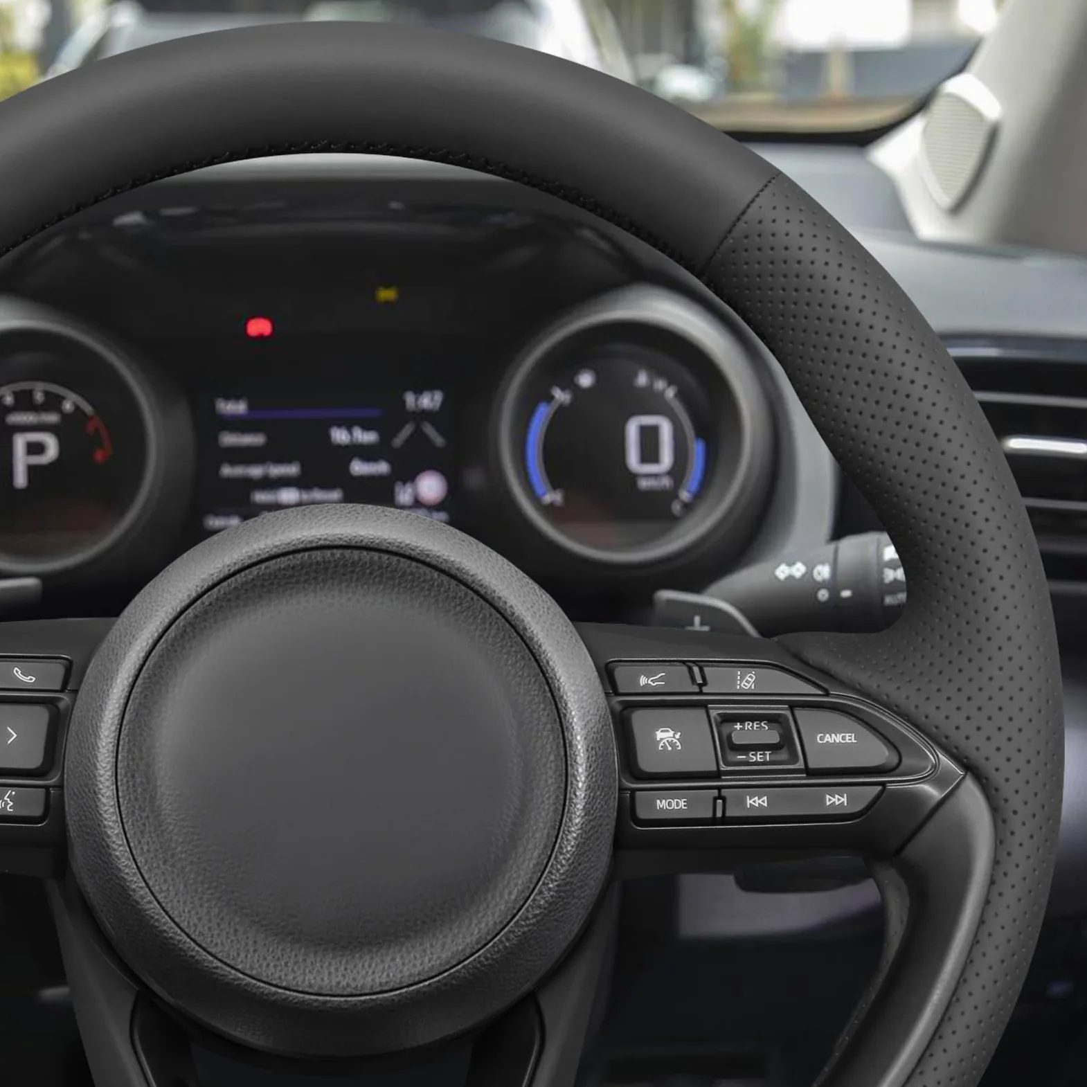 MEWANT Fundas para Volante de Coche Cosida a Mano para Toyota Yaris IV (XP210) 2020-2024 / Yaris Cross 2021-2024 / Aygo X 2022-2024 | Volante de Coche Cosida a Mano / Toyota Yaris IV (XP210) 2020-2024 / Yaris Cross 2021-2024 / Aygo X 2022-2024 Transpirabl