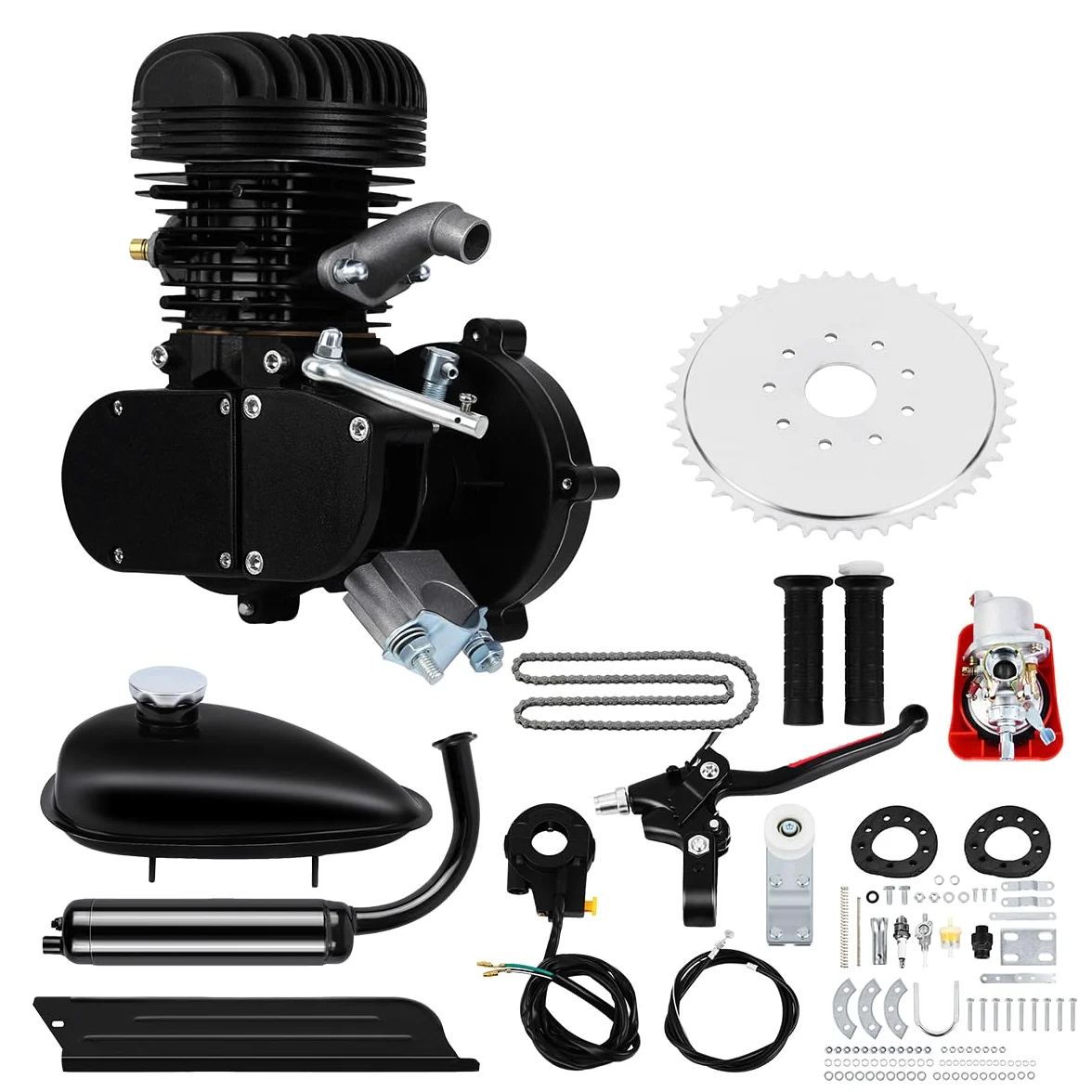 2 Tiempos Kit Motor Bicicleta 100cc Gas Motorizado Motor Kit de Conversión de Bicicleta Negro