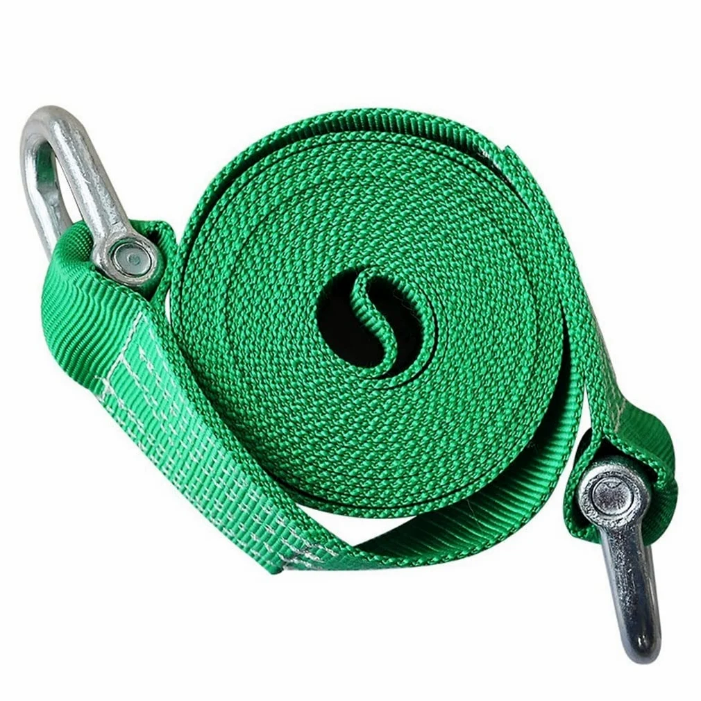 Cuerda para Remolcar 8T /17,600 Lbs 4M/13ft Correa De Arrastre para Remolque/Cable De Remolque De Acero para Remolques 4metros con Dos Ganchos A Ambos Extremos (Color: Verde)(8m)