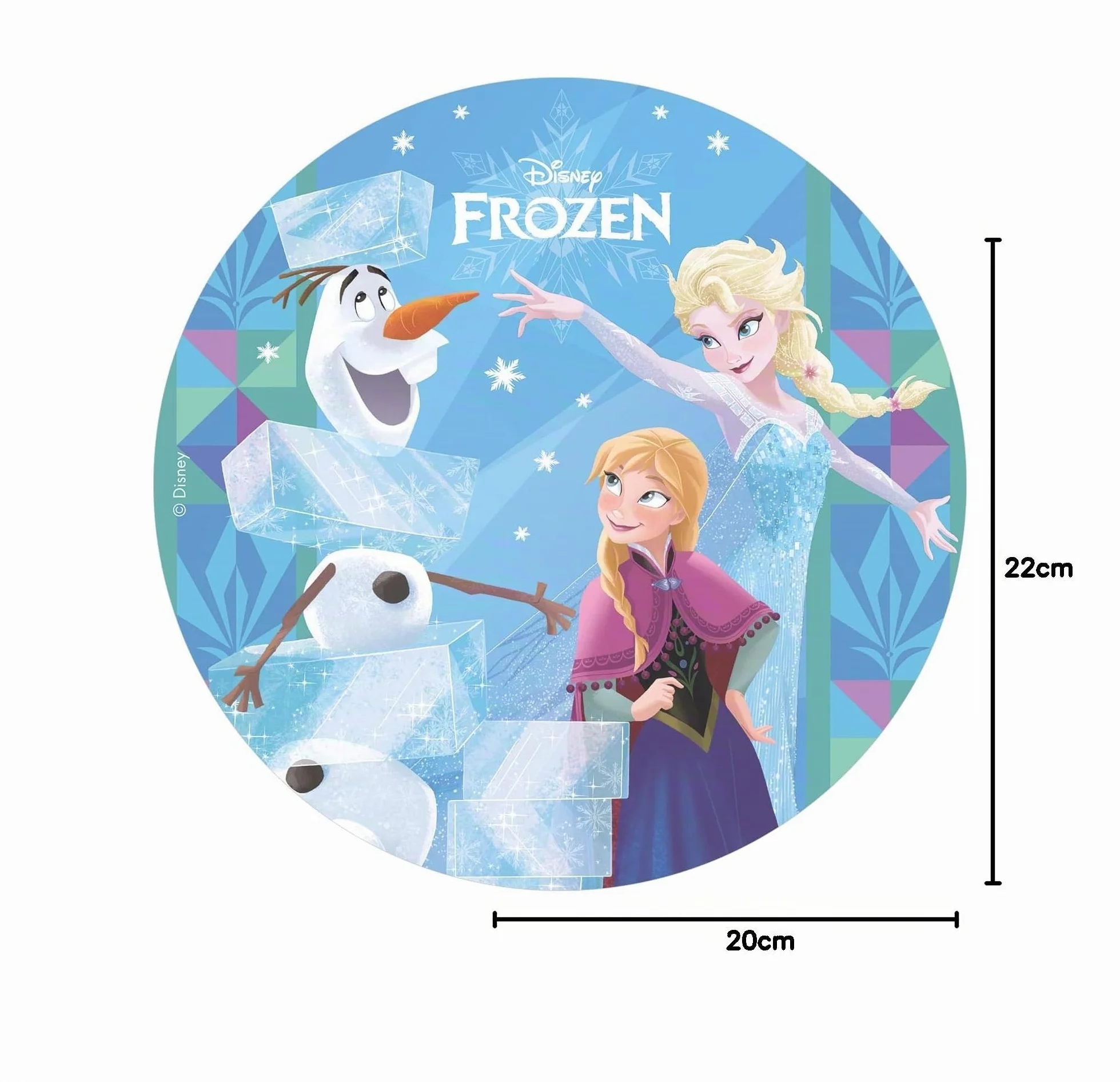 Disney Frozen Elsa Ana Olaf Oblea Comestible Para Tarta Redonda 20cm