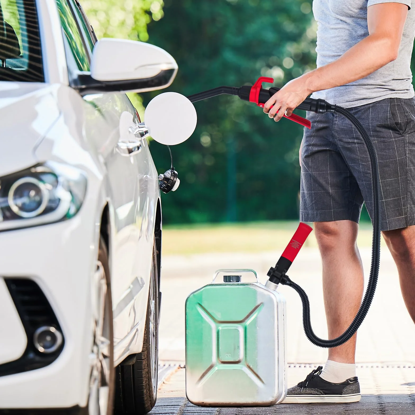 Bomba de transferencia de líquido a pilas, bomba eléctrica de sifón de líquido 2.6GPM para Gasolina Diesel