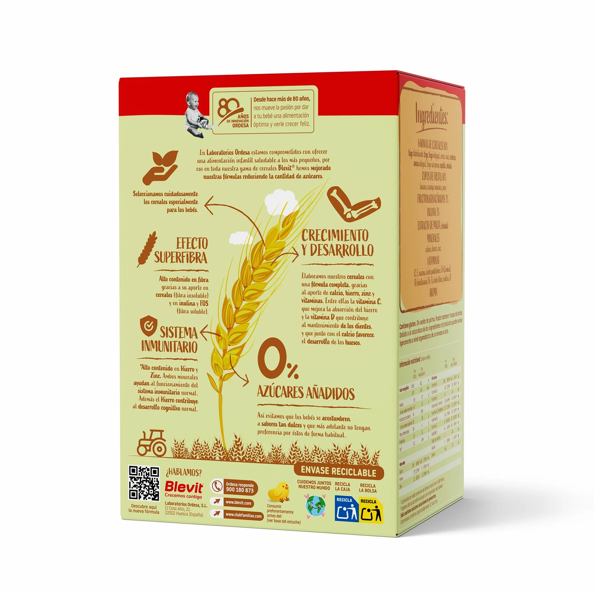 Blevit Superfibra 8 Cereales y Frutas 500g Papilla para Bebé desde 5 meses