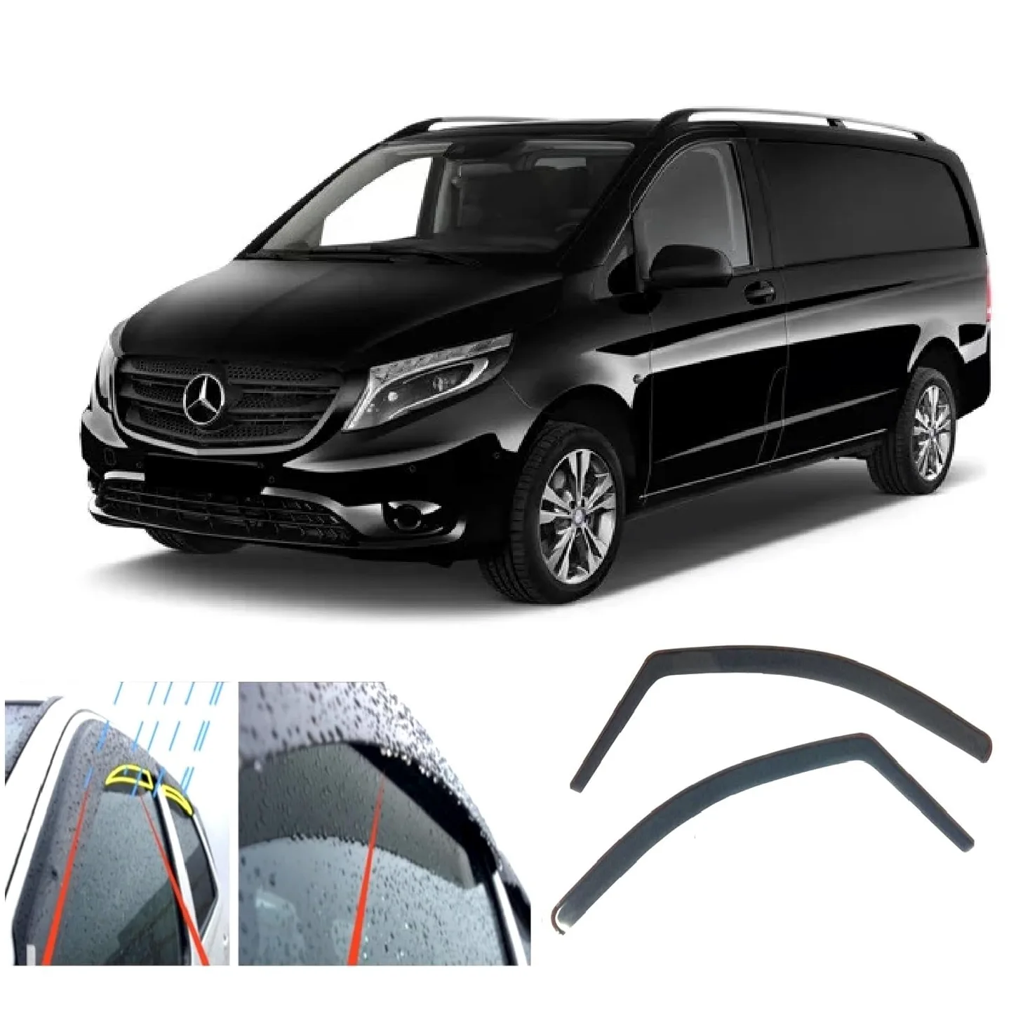 Deflectores de Viento compatibles con Mercedes Benz Vito Viano Clase V W447 2014-2022