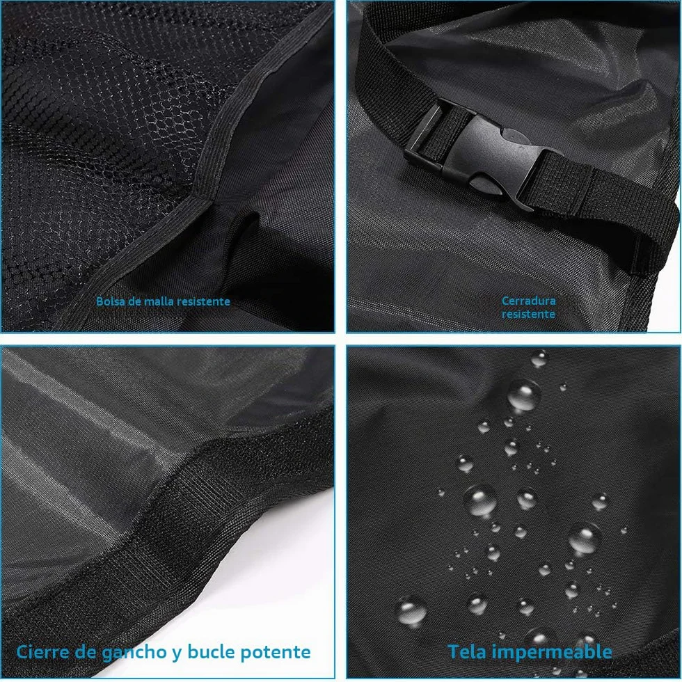 URAQT Organizador Maletero, Bolsas de Malla para Coche con 9 Bolsillos, Correa Ajustable y 3 Cinta de Fijación, Adecuado para SUV, MVP, 52x105cm