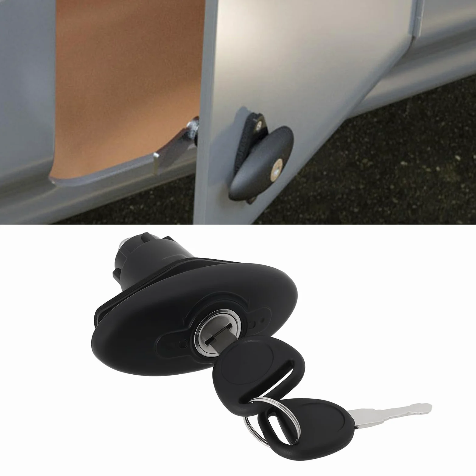 1 juego de cerradura de puerta de cabina de caravana con 2 llaves adecuada para puerta de 35 mm de grosor, cerradura de puerta de caravana con casillero de equipaje para remolques de viaje