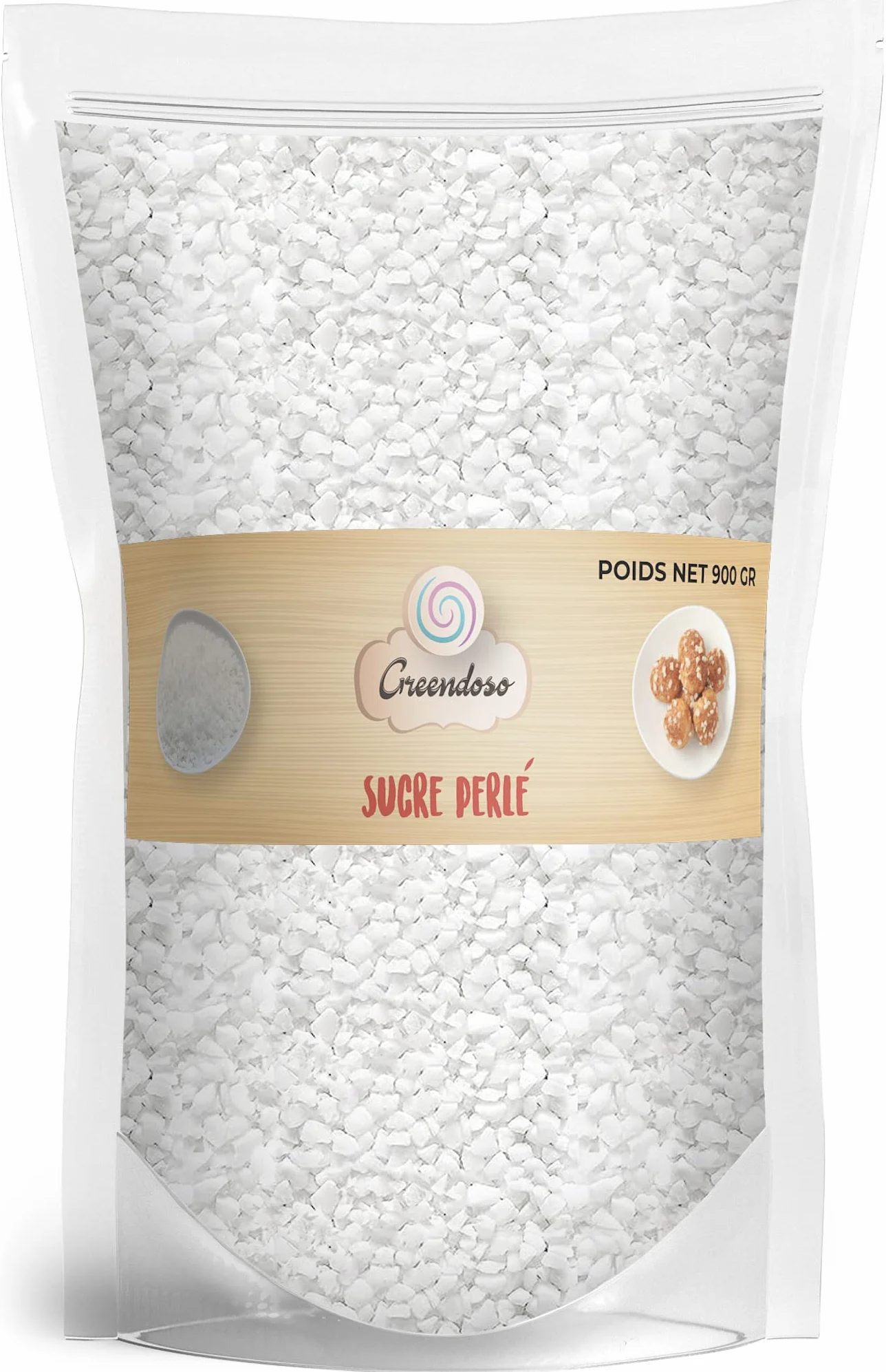 GREENDOSO Azúcar Perlado 900 g do Gofrów, Rolad, Roscón i Dekoracji