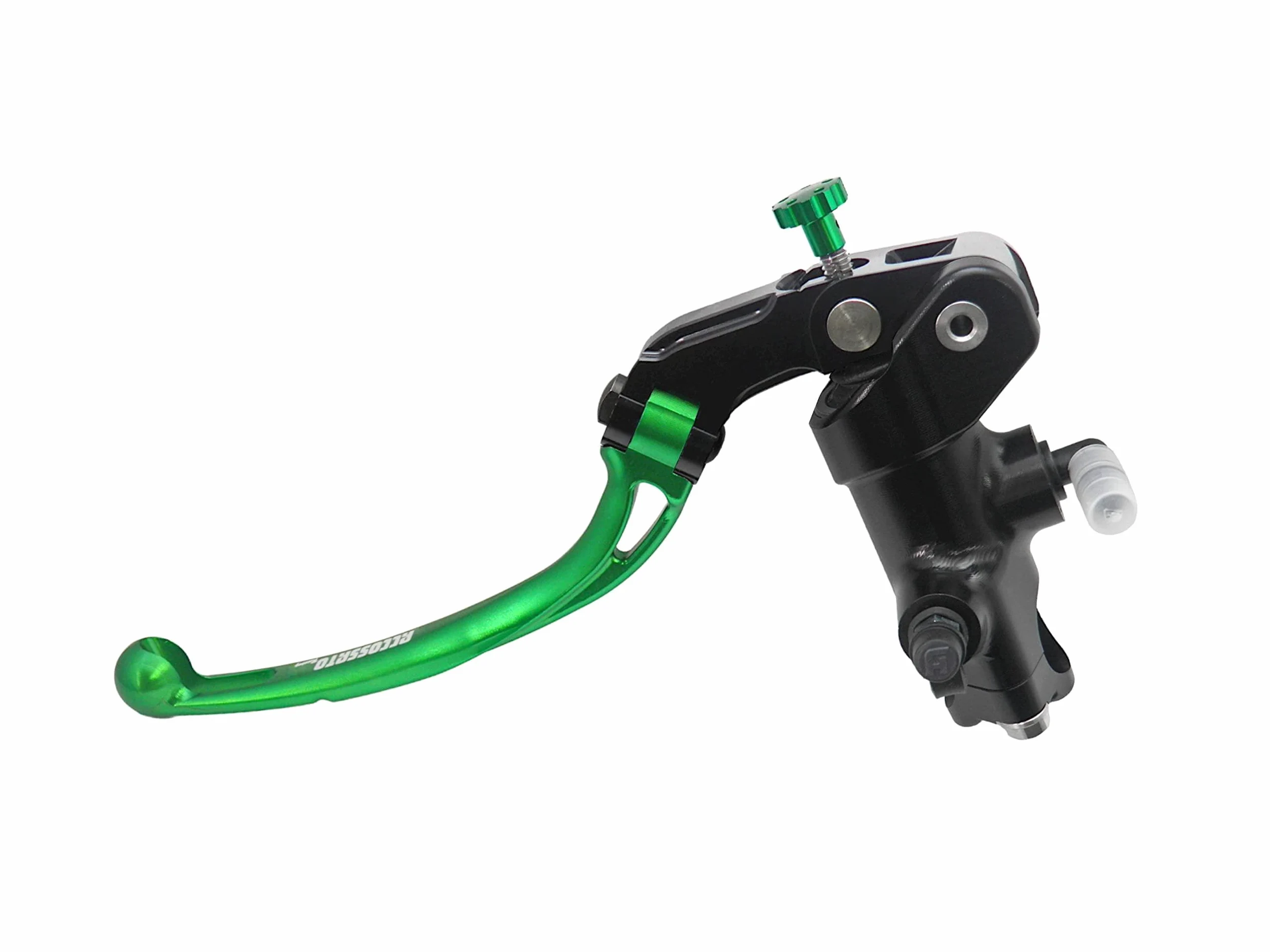 ACCOSSATO Bomba de embrague forjado 19 x 20 con cuerpo de bomba anodizado negro, palanca articulada larga verde (pulsador + palanca) para Kawasaki Z 1000 ABS de 2017 a 2022, CC 1000