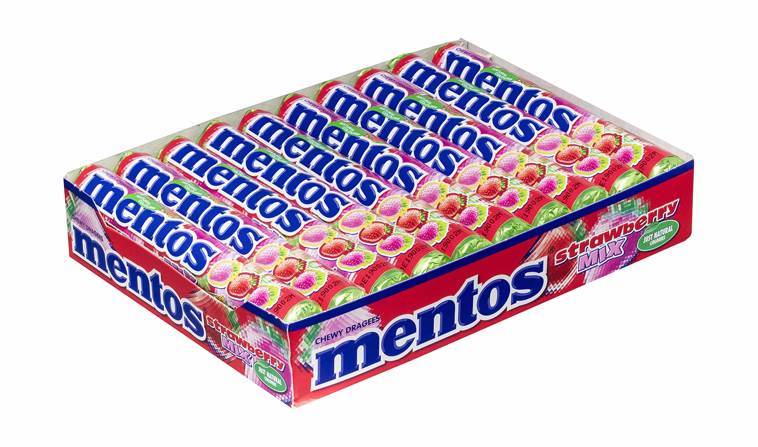 Mentos Mix Fresas Caramelo Masticable 20 unidades 38 gr 760 gr