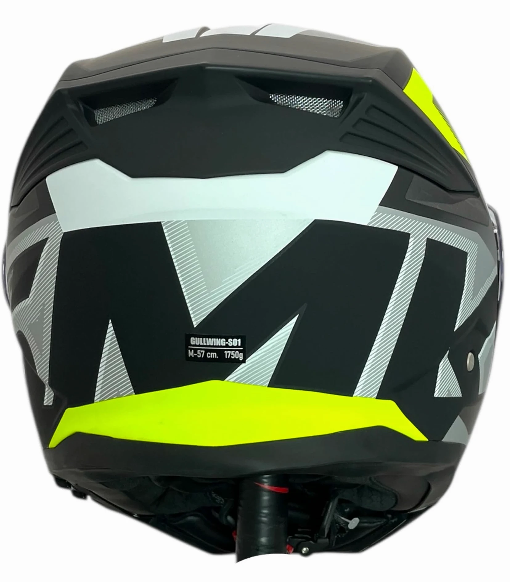 SMK Helmets Casco Modular GULLWING Venture Decorado Mate Blanco Y Amarillo 22.06 con Doble Visor P/J (L 59/60)