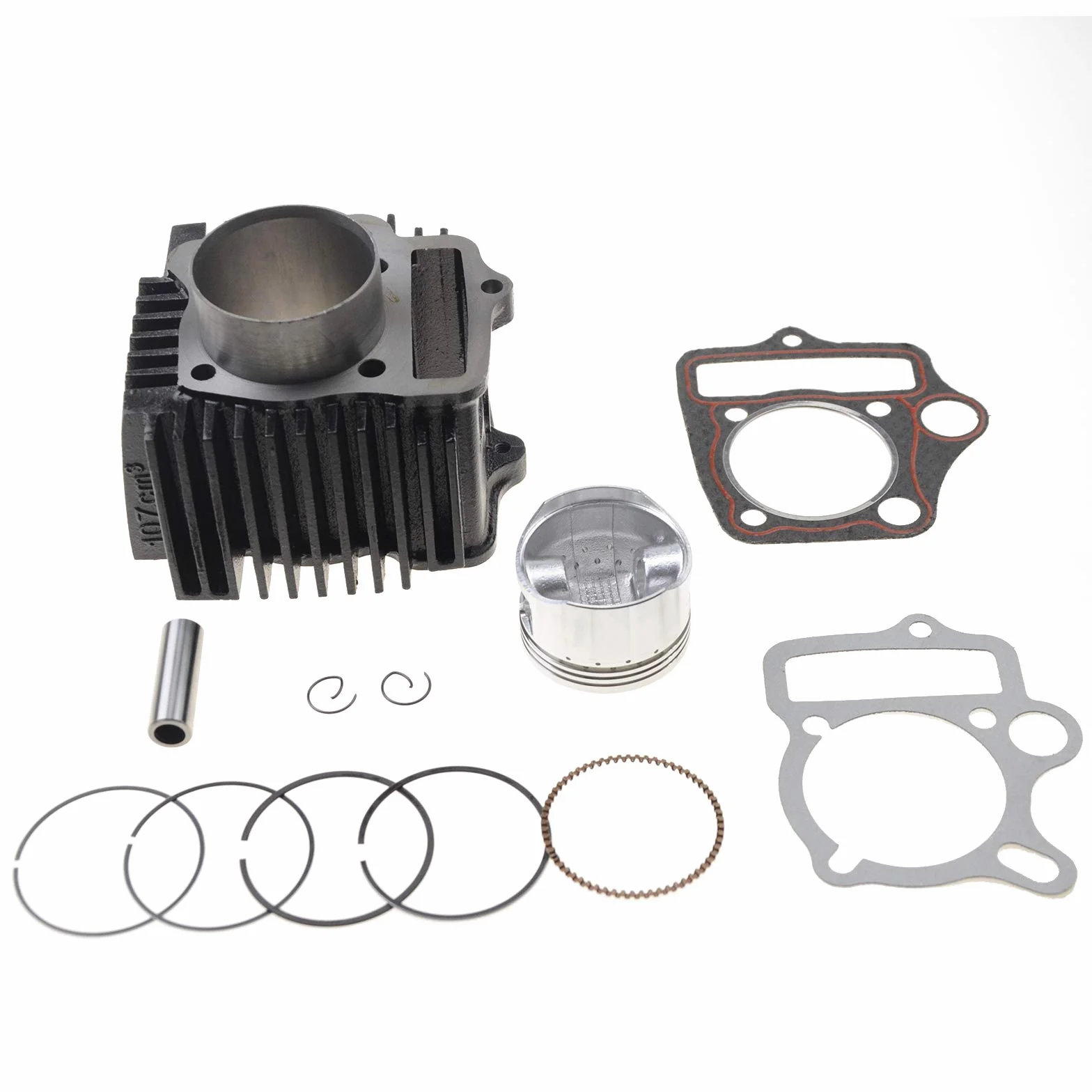 GOOFIT Kit de Reconstrucción del Ensamblaje del Forro del Cilindro de 52.4 mm con el Pistón de Las Juntas Reemplazo para el Motor de Motocicleta 110cc 4 Tiempos ATV Go Kart Dirt Bike Pit Bike