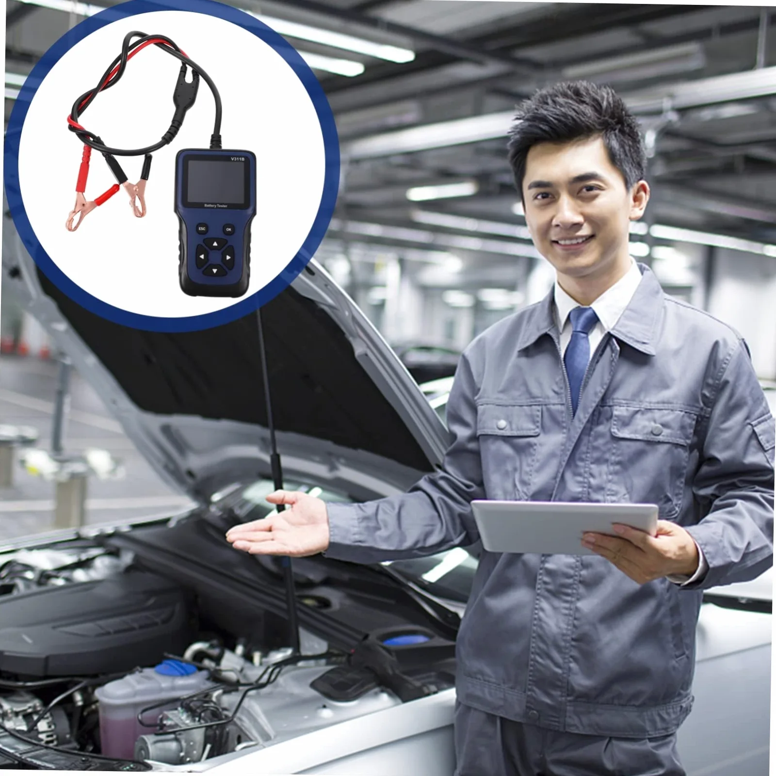 MAGICLULU Comprobador De Batería De Coche De Analizador De Baterías Para Coche Herramienta De Diagnóstico Útil Para Automóvil Equipo De Prueba Duradero Para Mantenimiento De Vehículos