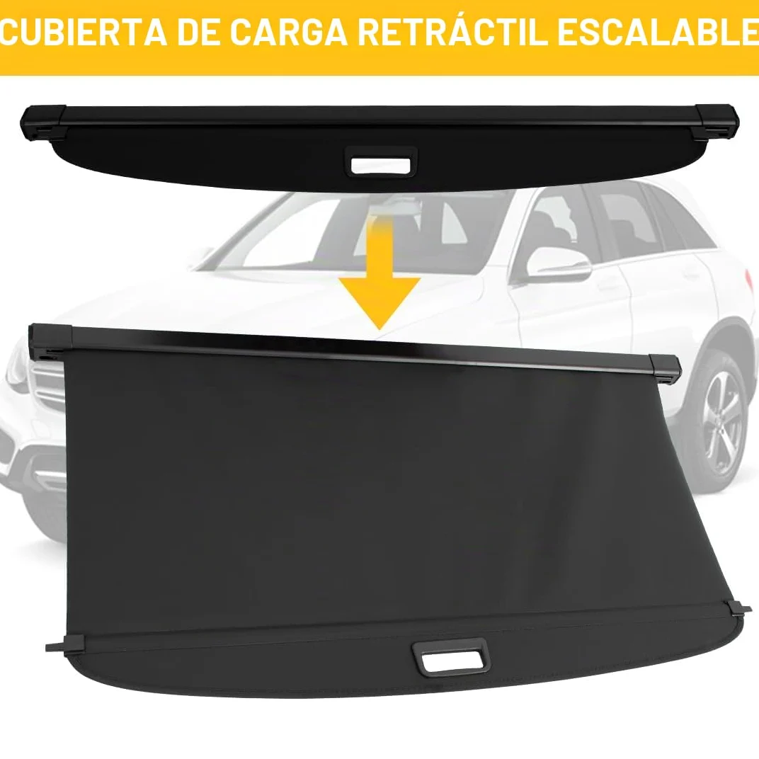 OREALTOOL Cubierta de Carga Retráctil, Pantalla Retráctil para Maletero Negra para compatible con GLC 2016 2017 2018