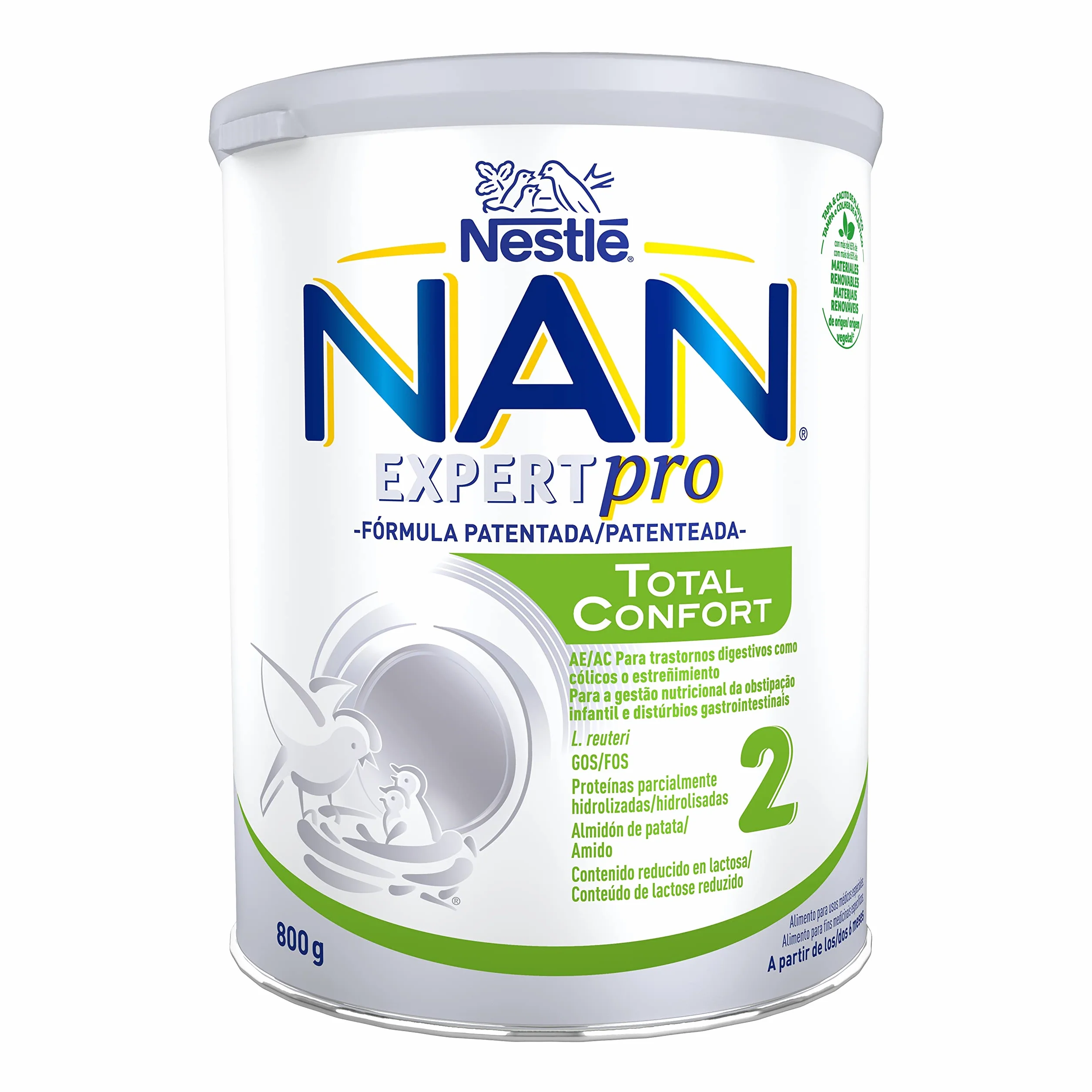 Nestlé NAN TOTAL CONFORT 2 Leche para bebés 800g 3 szt.