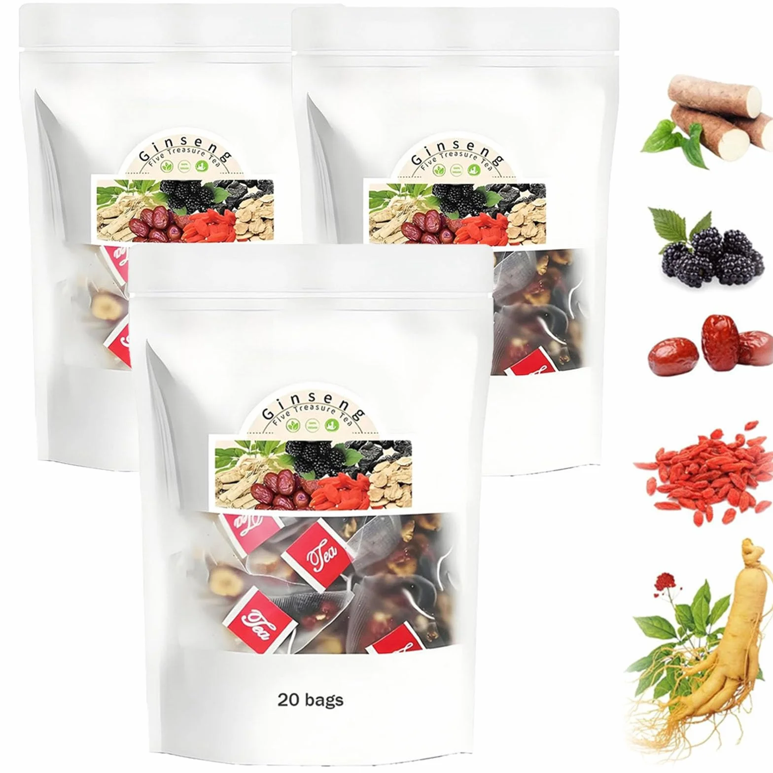 Men's Herbal Tea Ginseng Six Treasure 20 Bags