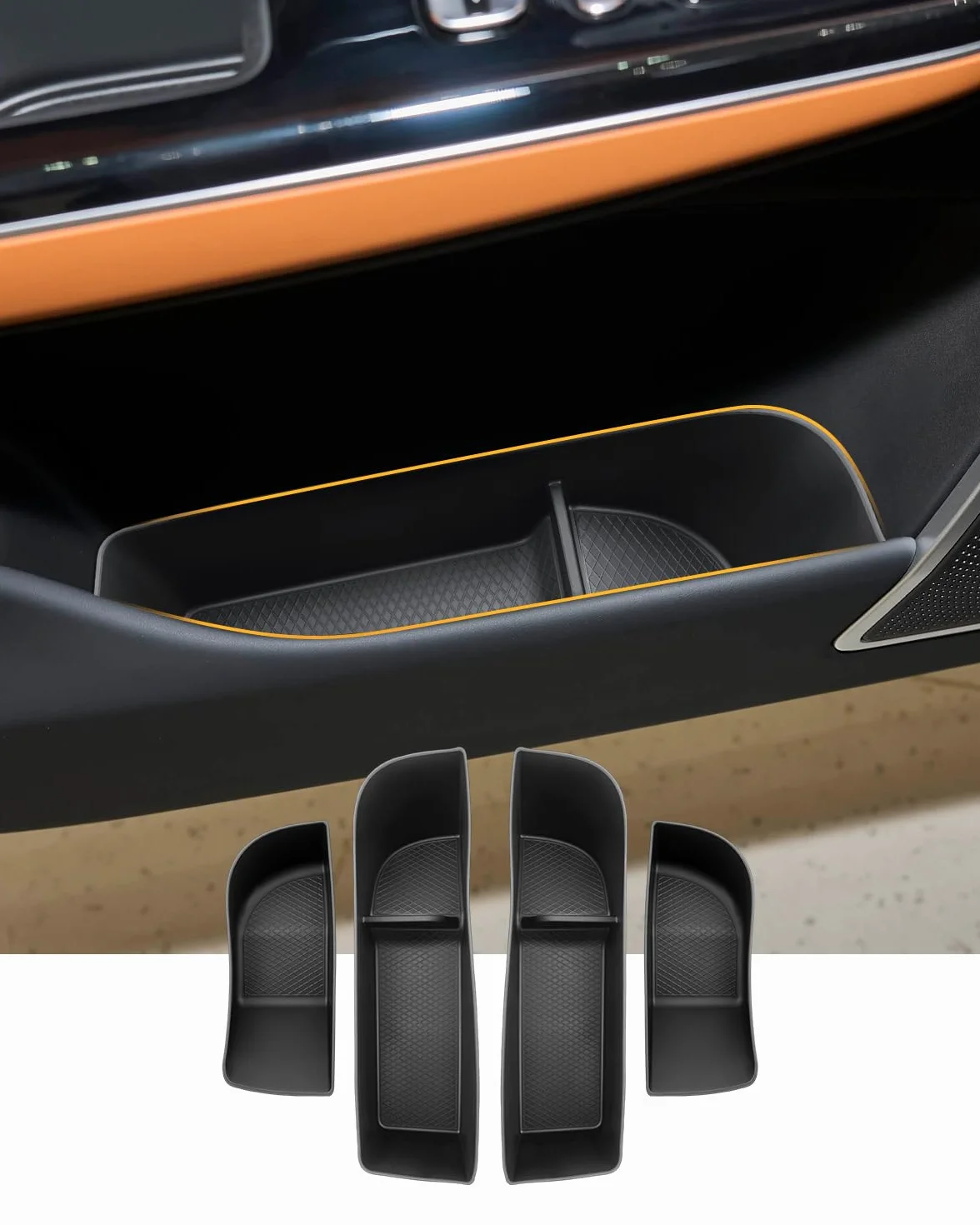 YEE PIN [4 piezas] Caja de almacenamiento para bolsillos laterales de puerta para Xpeng G9 EV 2024-2026, bolsillo para puerta delantera y trasera, para Xpeng G9 EV accesorios Organizador interior de